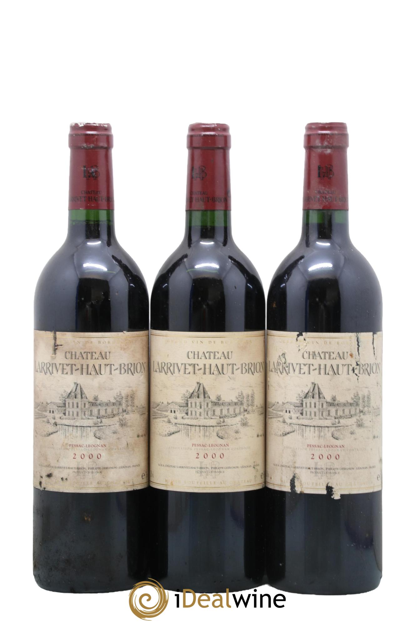 Château Larrivet Haut-Brion 2000 - Lot de 3 bouteilles - 0