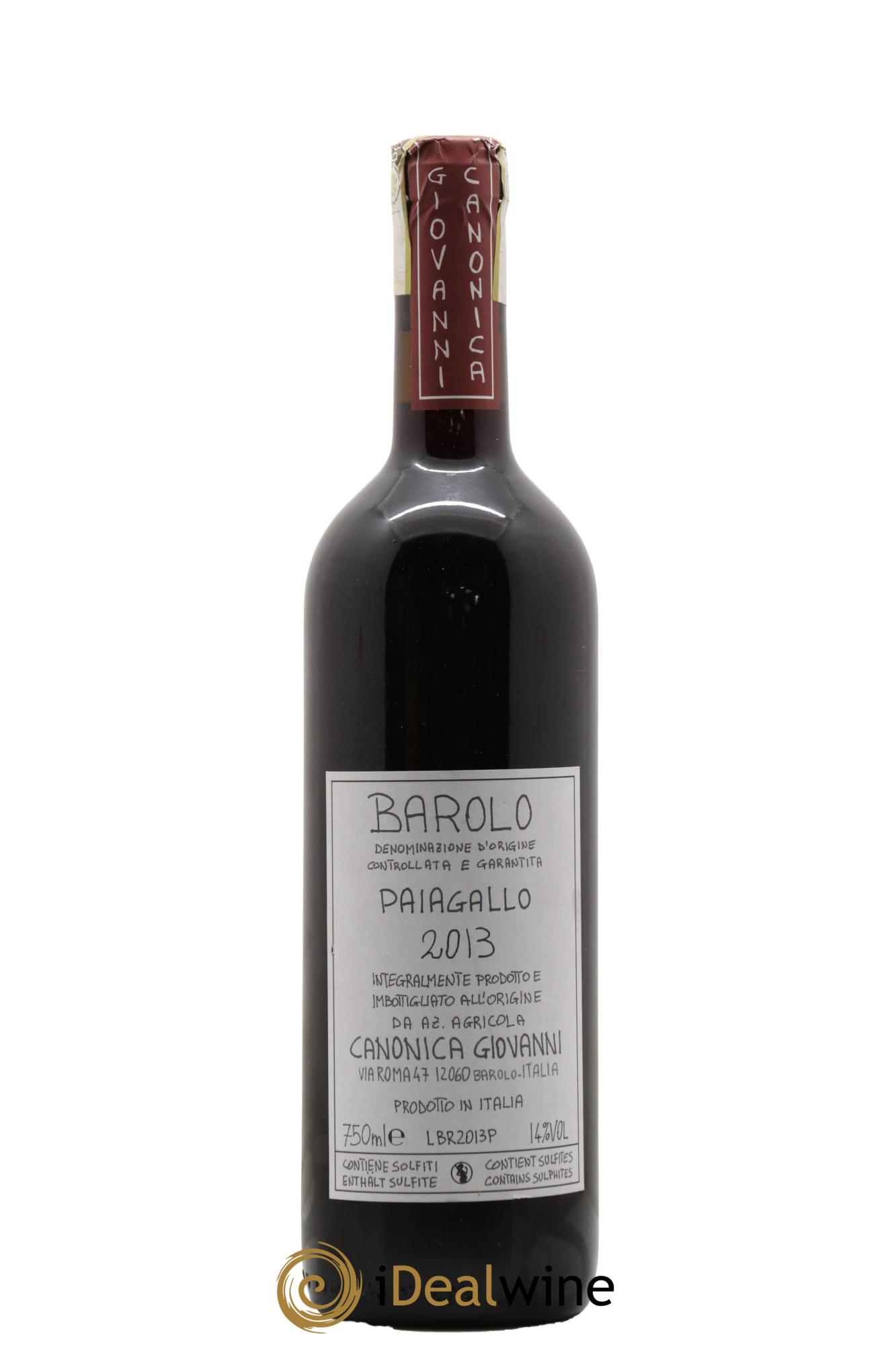 Barolo DOCG Paiagallo Giovanni Canonica 2013 - Lot of 1 bottle - 0