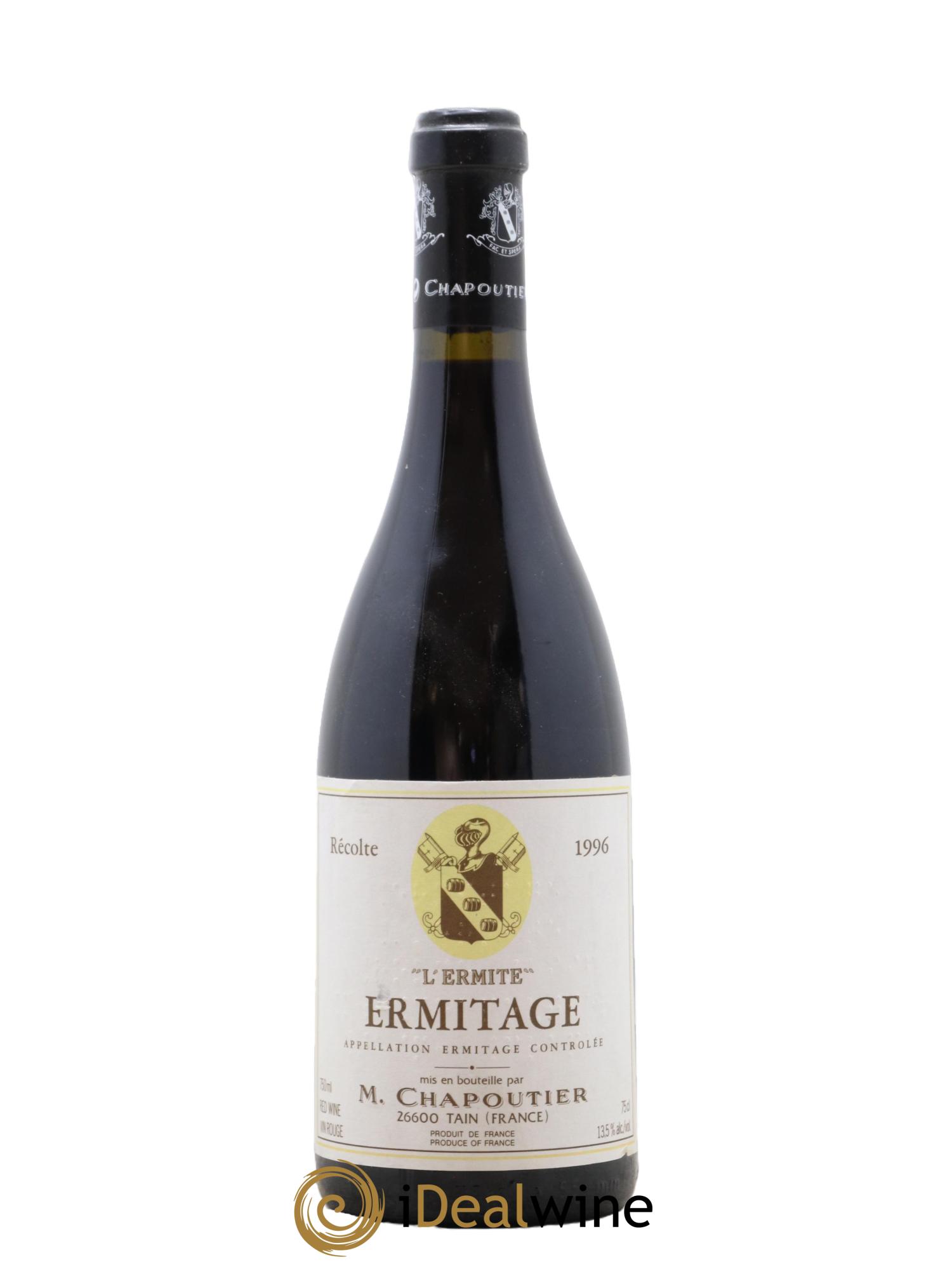 Hermitage Ermitage l'Ermite Chapoutier 1996 - Lot de 1 bouteille - 0