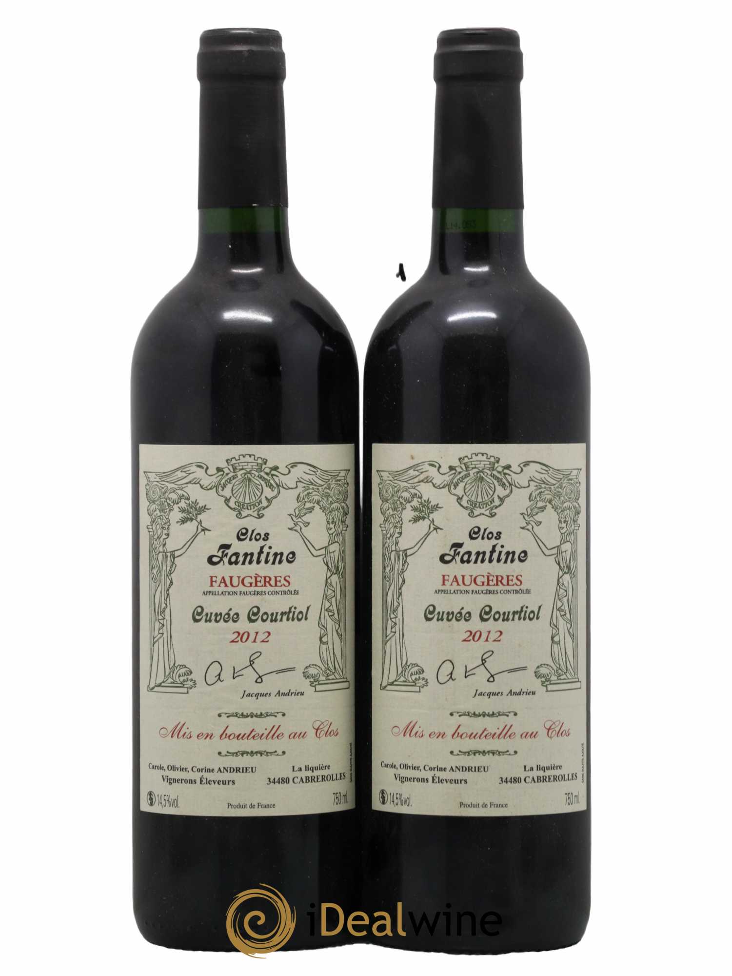 Faugères Clos Fantine Courtiol Famille Andrieu 2012 - Lot de 2 bouteilles - 0