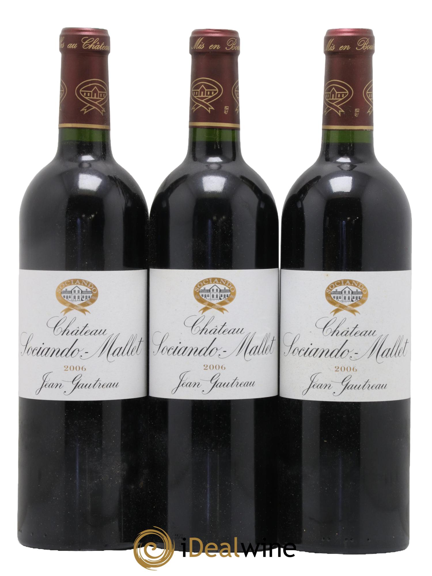 Château Sociando Mallet 2006 - Lot de 3 bouteilles - 0