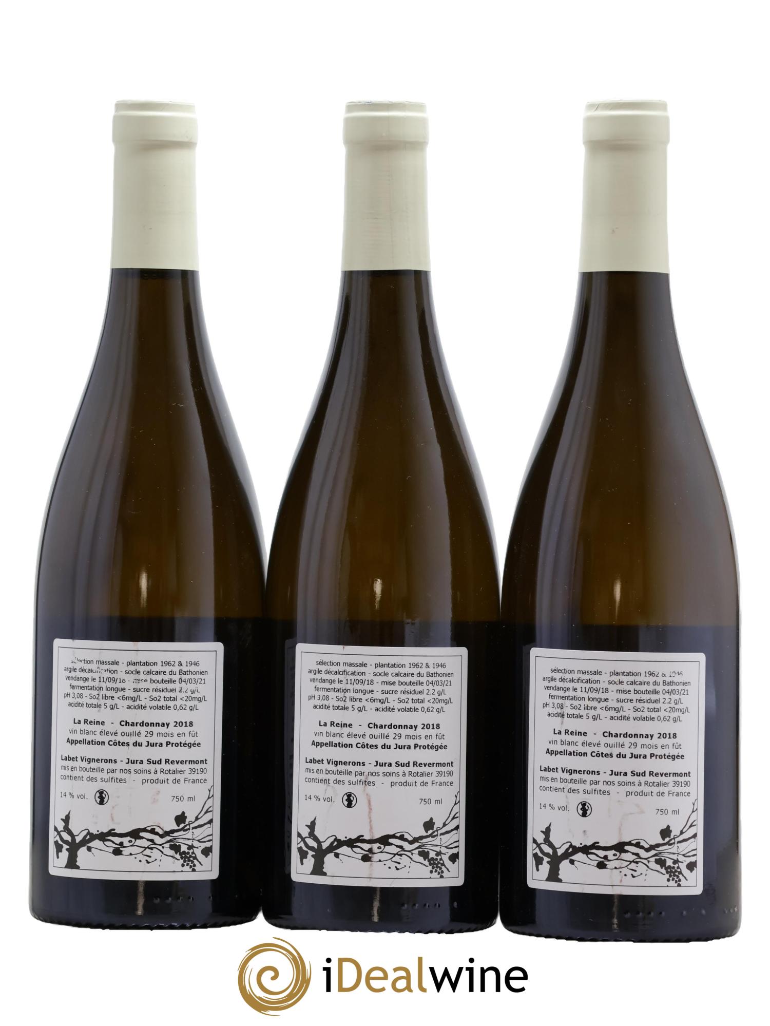 Côtes du Jura Chardonnay La Reine Romain - Julien  - Charline Labet 2018 - Lot of 3 bottles - 1