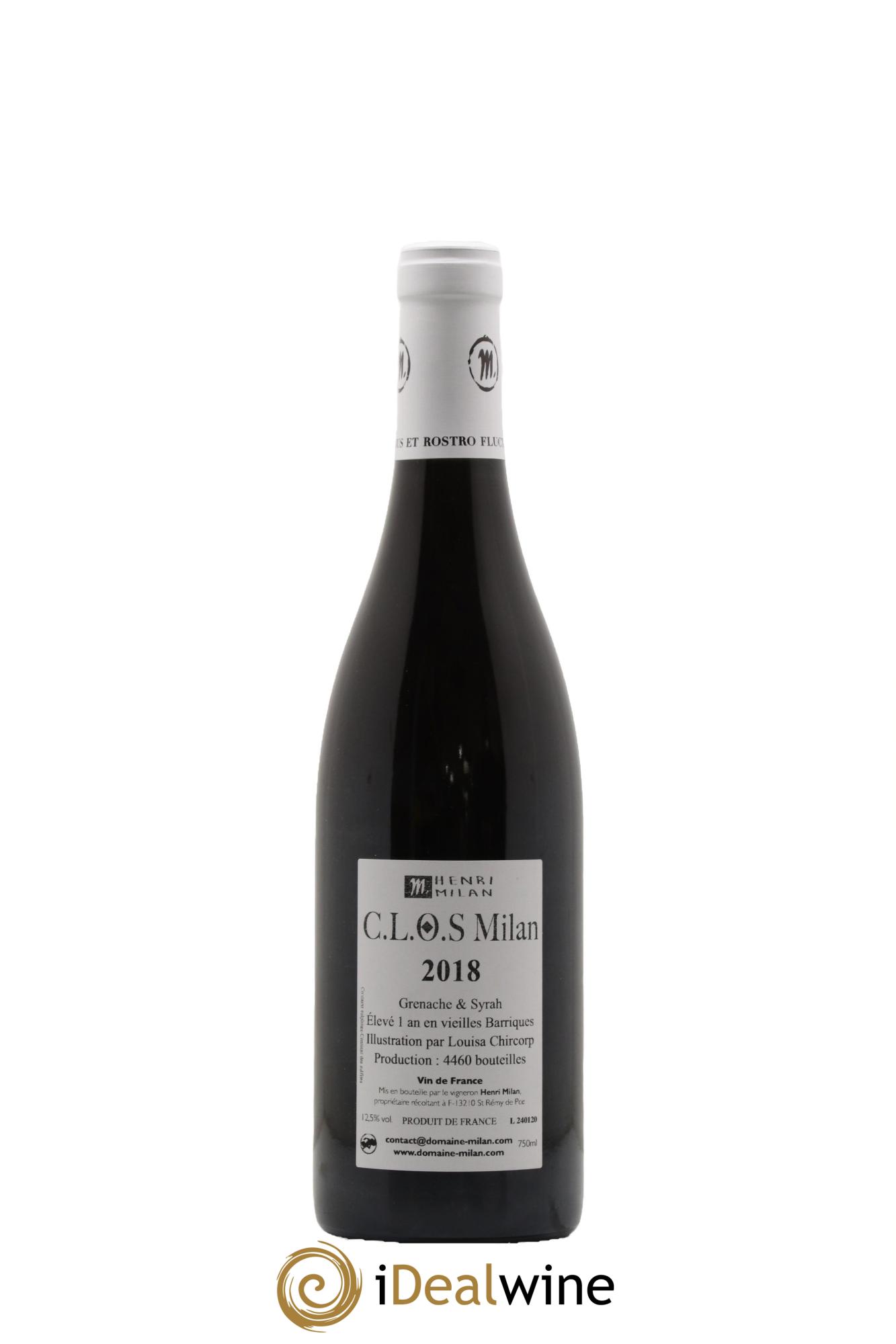 Vin de France Clos Milan Henri Milan 2018 - Posten von 1 Flasche - 1