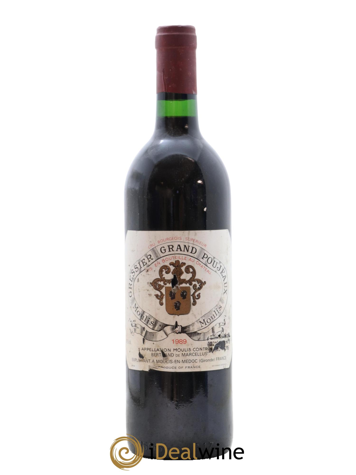 Château Gressier Grand Poujeaux Cru Bourgeois 1989 - Lotto di 1 bottiglia - 0