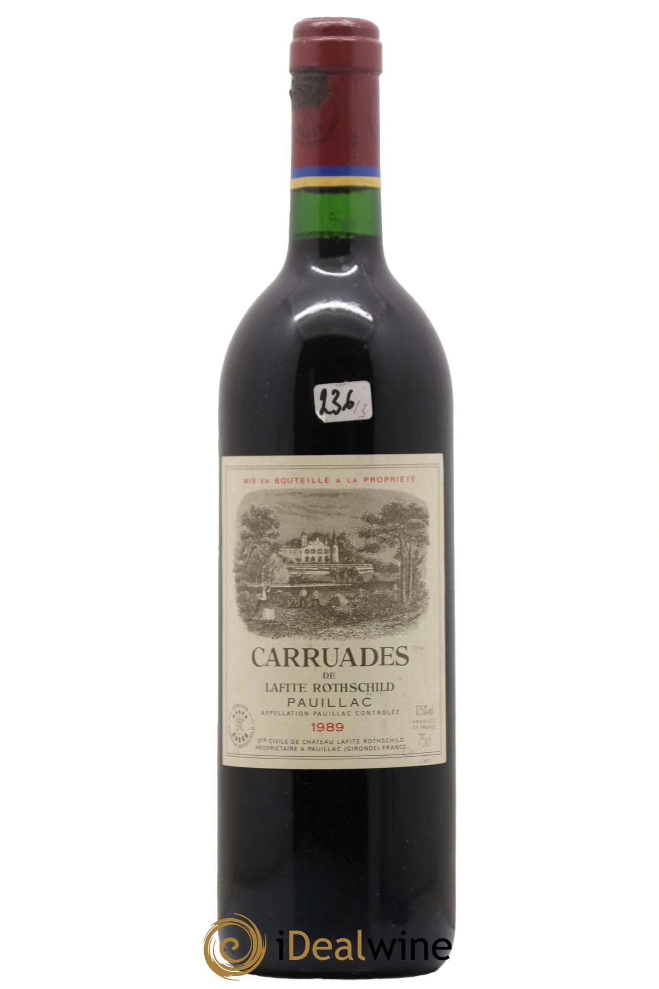 Carruades de Lafite Rothschild Second Vin  1989 - Lot de 1 bouteille - 0