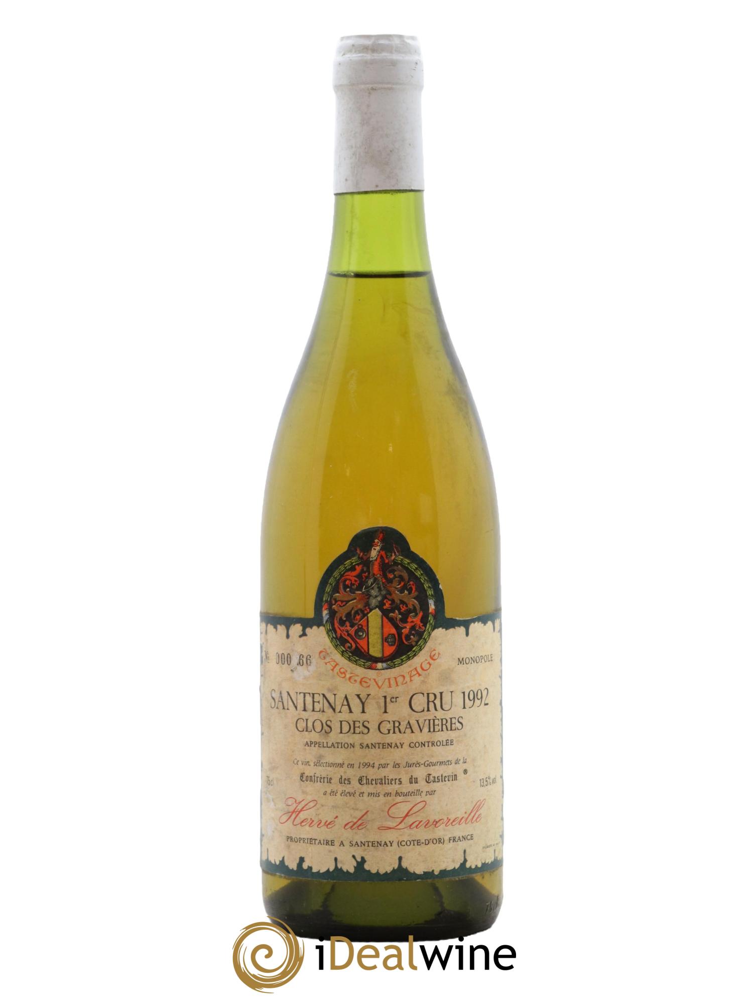 Santenay 1er Cru Clos des Gravières Hervé de Lavoreille 1992 - Lotto di 1 bottiglia - 0