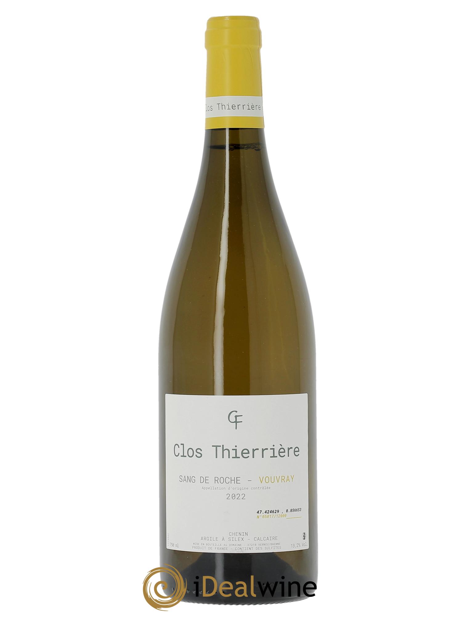 Vouvray Sang de Roche Clos Thierriere  2022 - Lot of 1 bottle - 0