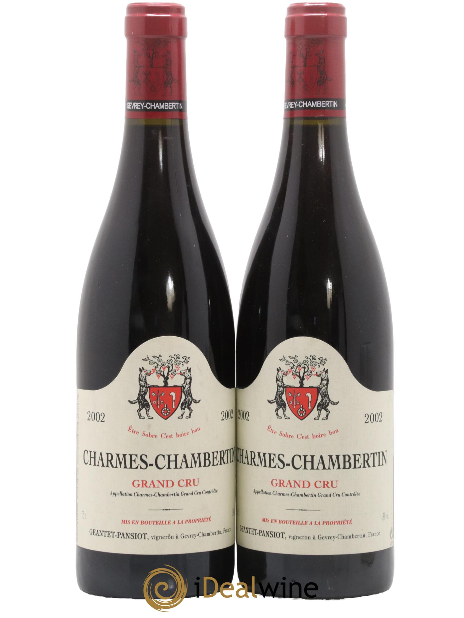 Charmes-Chambertin Grand Cru Geantet-Pansiot 2002 - Lot of 2 bottles - 0