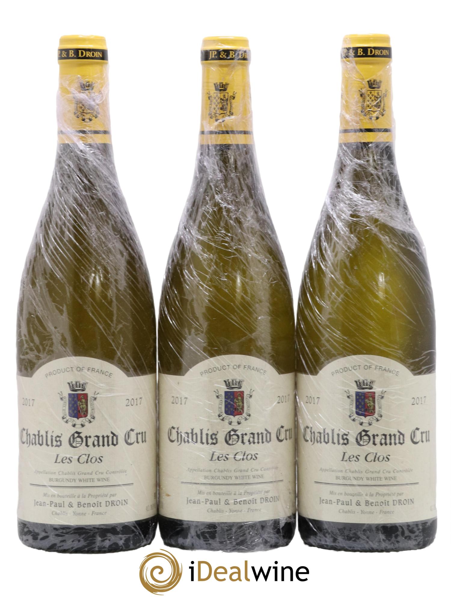 Chablis Grand Cru Les Clos Jean-Paul & Benoît Droin (Domaine) 2017 - Lot de 3 bouteilles - 0