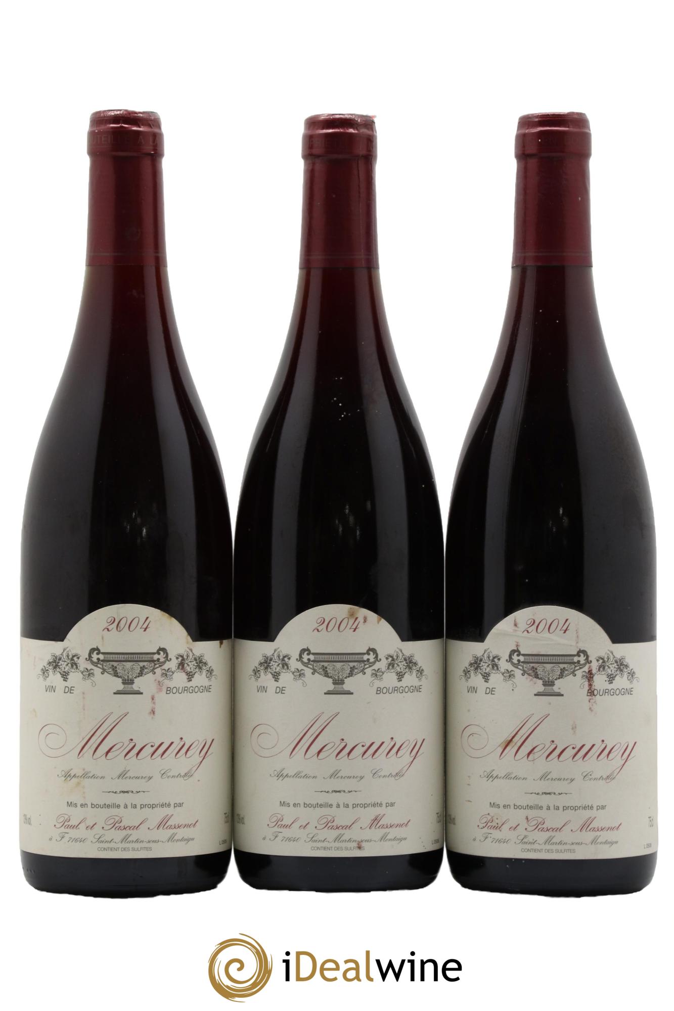 Mercurey Domaine Massenot Clos Moreau 2004 - Lot de 3 bouteilles - 0