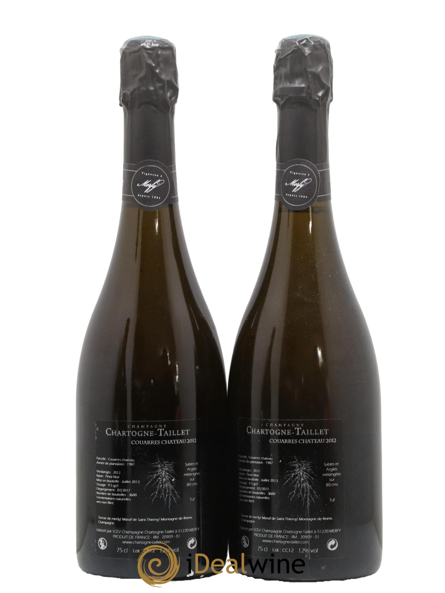 Les Couarres Château Extra Brut Chartogne-Taillet 2012 - Posten von 2 Flaschen - 1