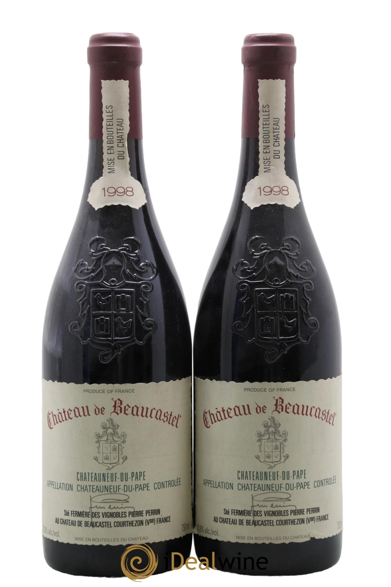 Châteauneuf-du-Pape Château de Beaucastel Famille Perrin 1998 - Lotto di 2 bottiglie - 0