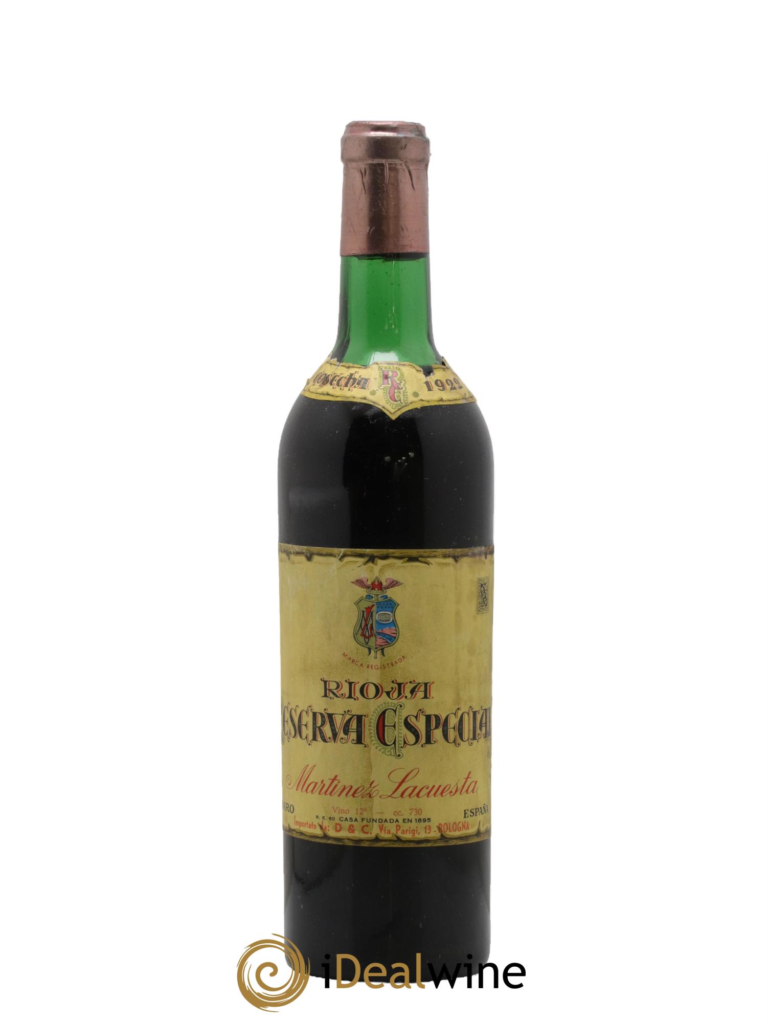 Rioja DOCA Reserva Especial Martinez Lacuesta 1922 - Lot de 1 bouteille - 0