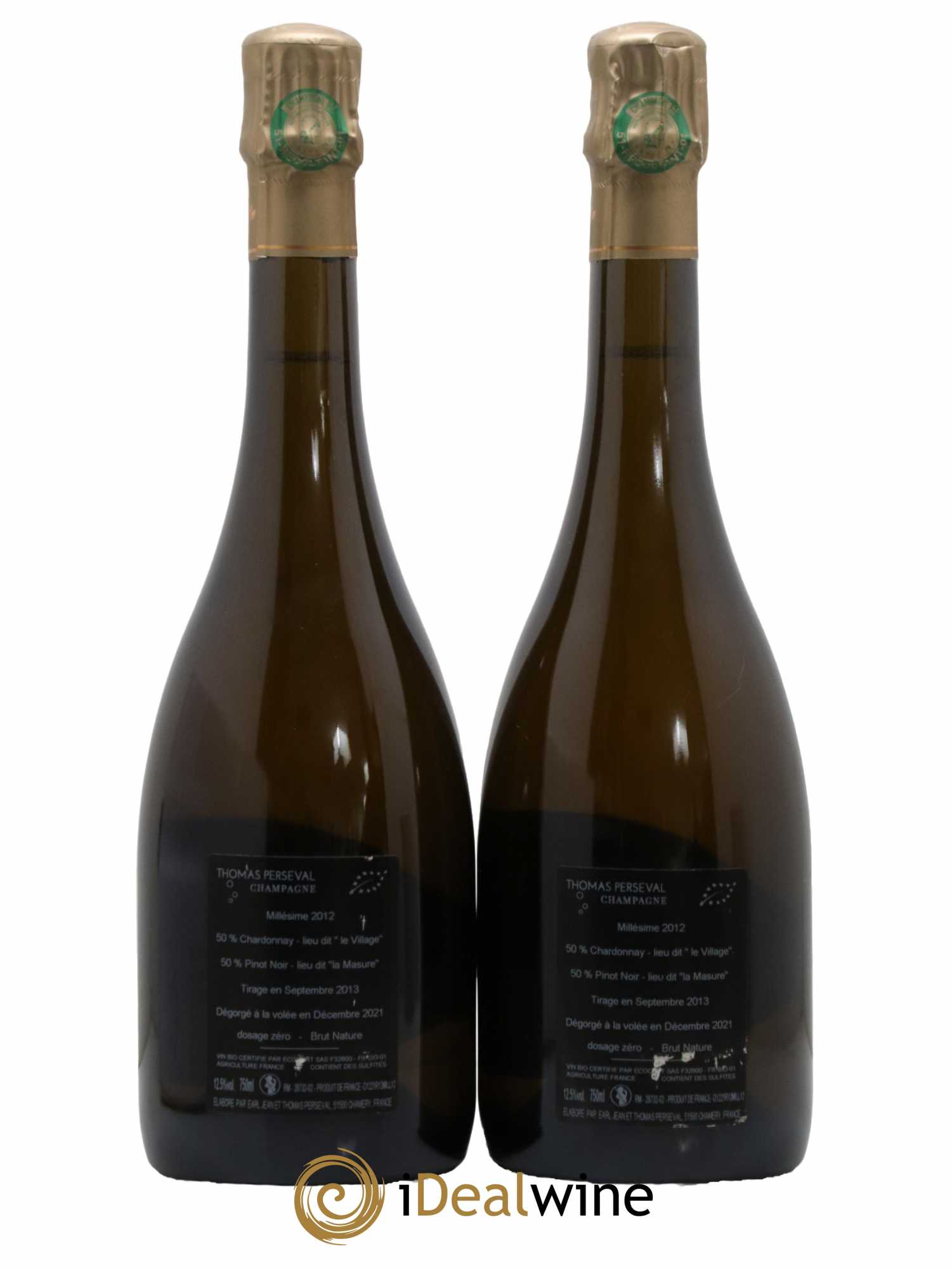 Champagne Brut Nature Thomas Perseval 2012 - Lot of 2 bottles - 1