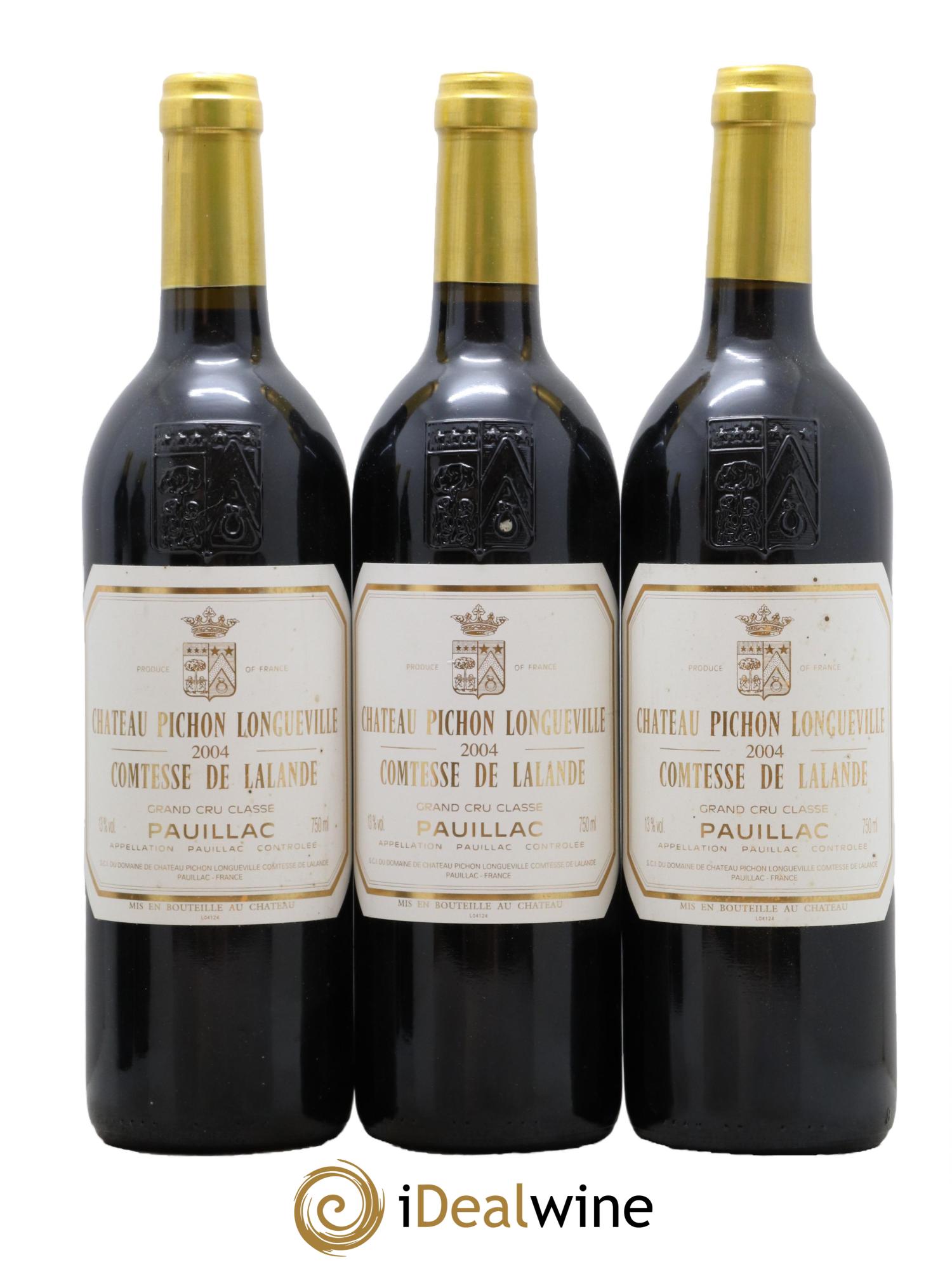 Château Pichon Longueville Comtesse de Lalande 2ème Grand Cru Classé 2004 - Lot of 3 bottles - 0