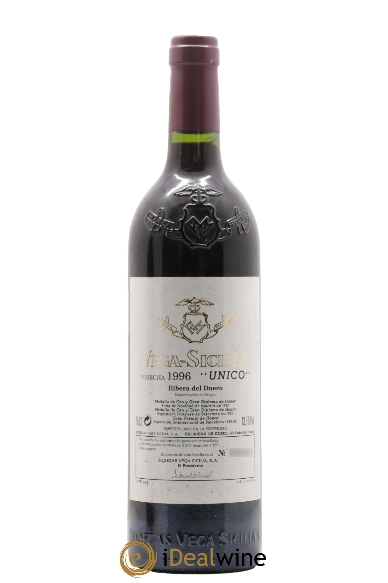 Ribera Del Duero DO Vega Sicilia Unico Famille Alvarez 1996 - Posten von 1 Flasche - 0