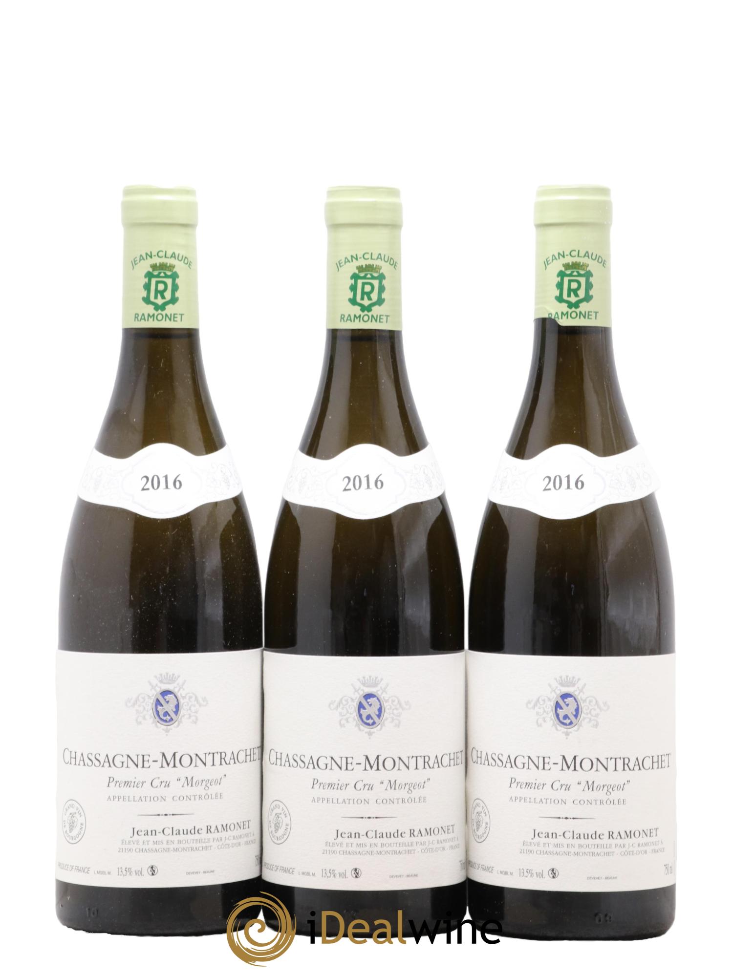 Chassagne-Montrachet 1er Cru Morgeot Ramonet (Domaine) 2016 - Posten von 3 Flaschen - 0