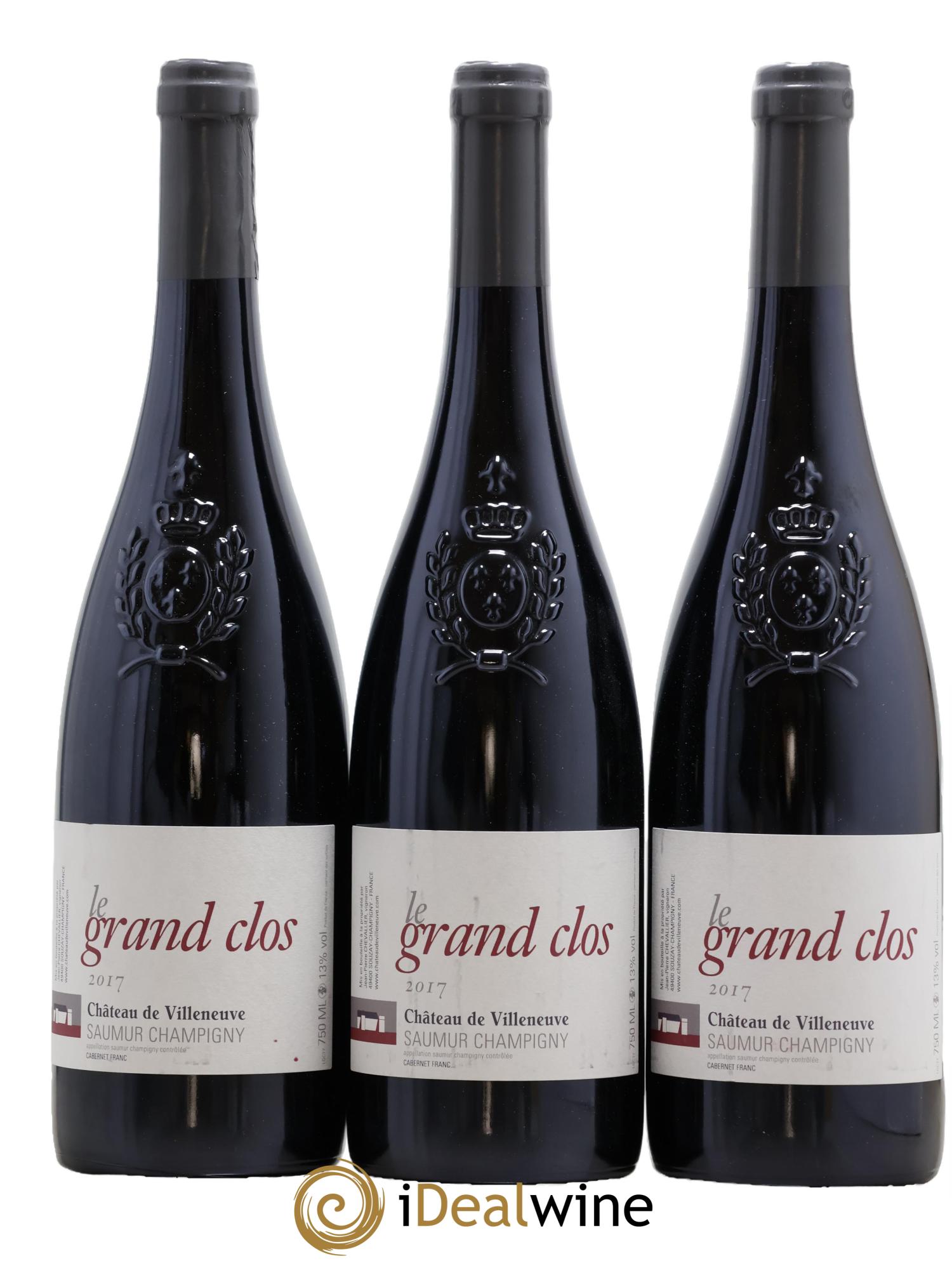 Saumur-Champigny Le Grand Clos Château de Villeneuve 2017 - Lot de 3 bouteilles - 0