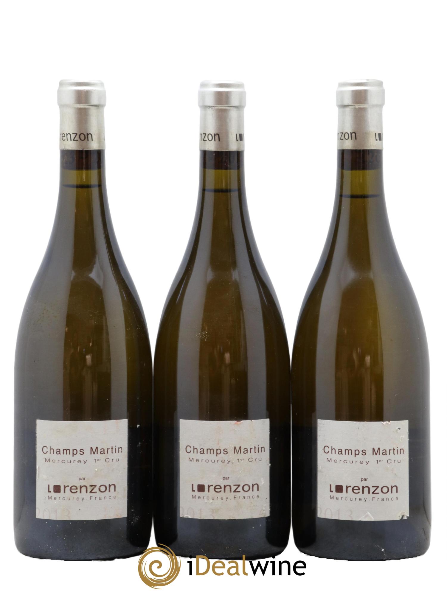 Mercurey 1er Cru Les Champs Martin Bruno Lorenzon  2013 - Lot of 3 bottles - 0