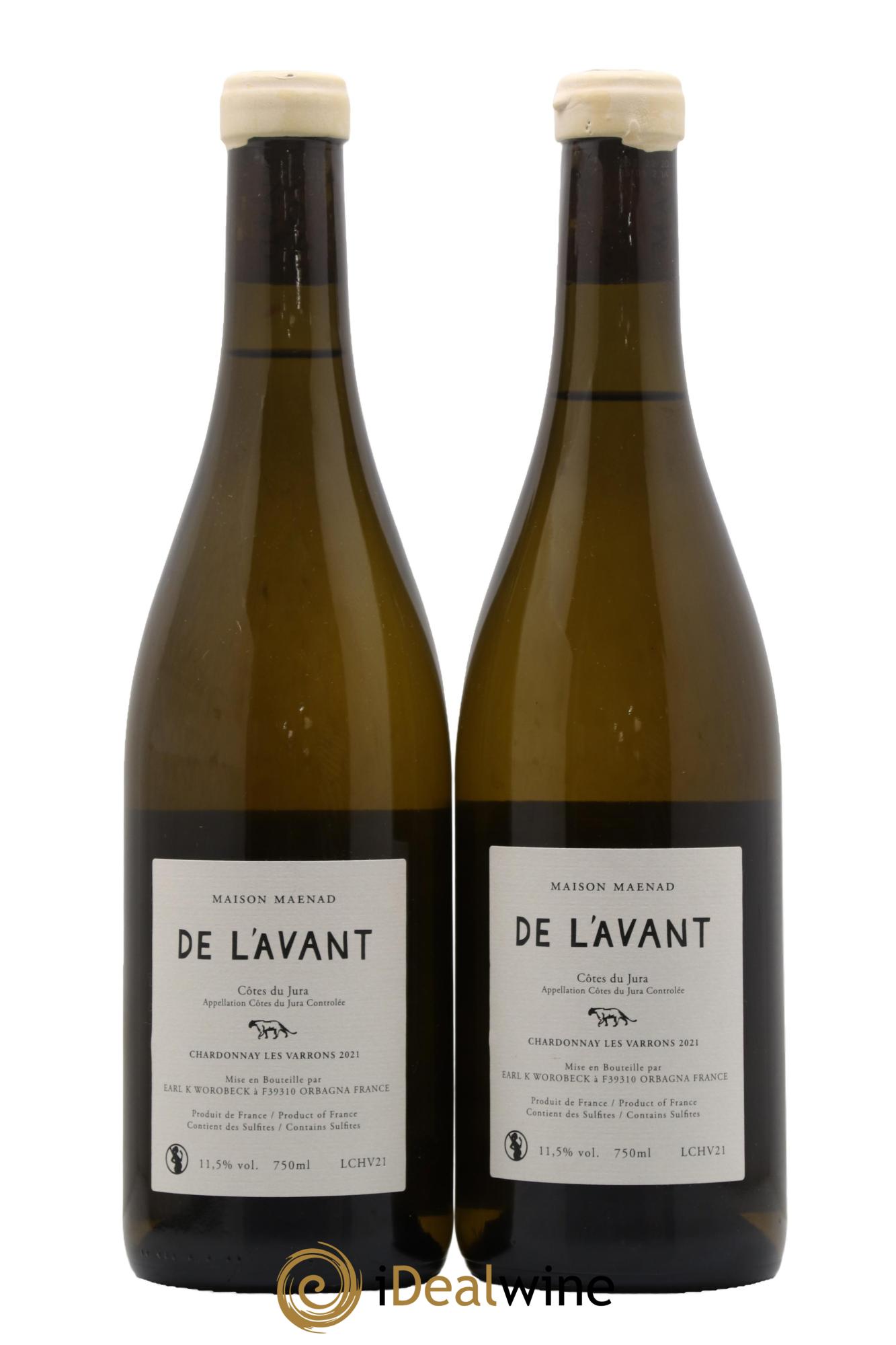 Côtes du Jura De l'Avant Les Varrons Katie Worobeck Maison Maenad  2021 - Lot of 2 bottles - 1