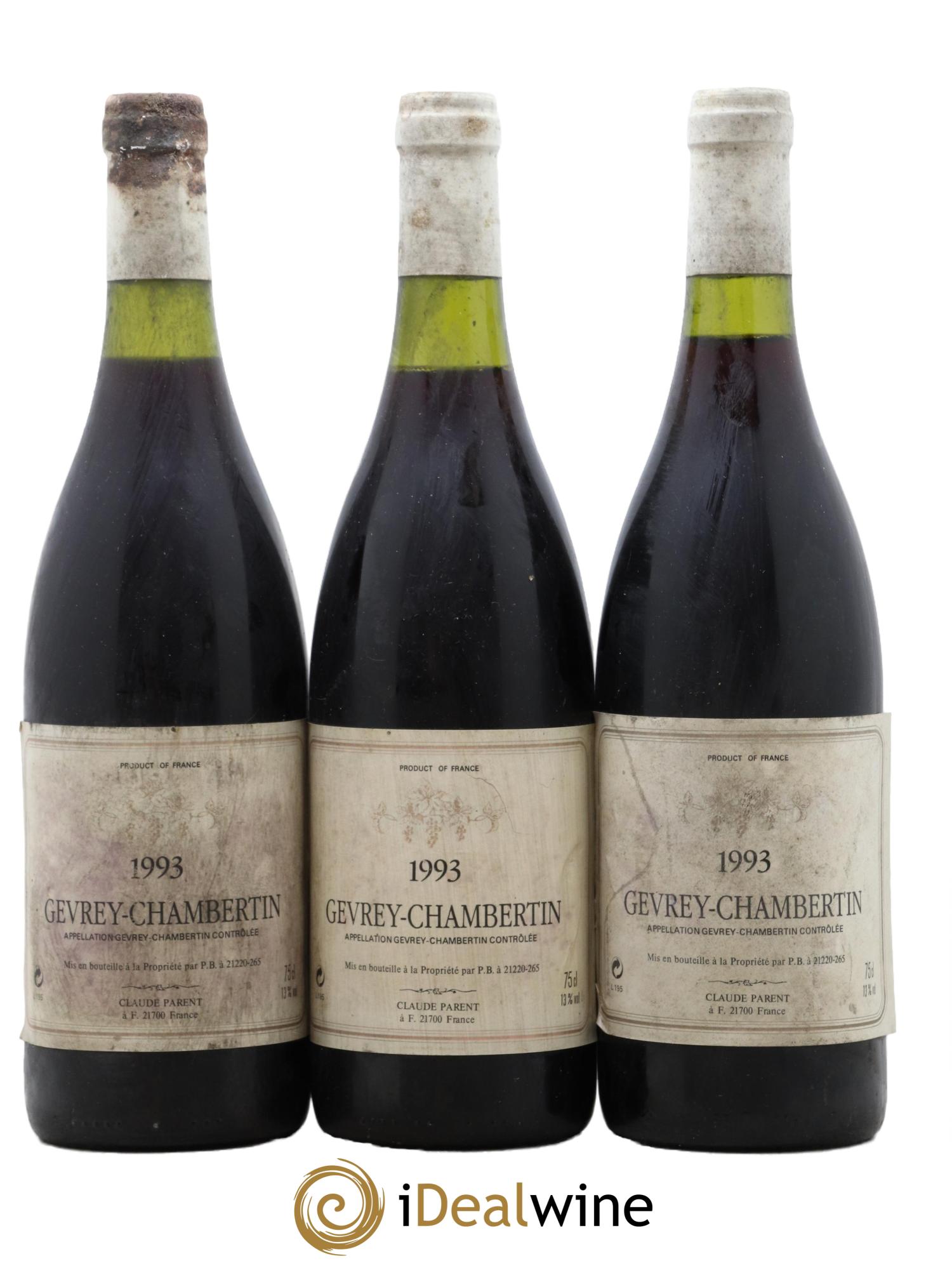 Gevrey-Chambertin C Parent 1993 - Lotto di 3 bottiglie - 0