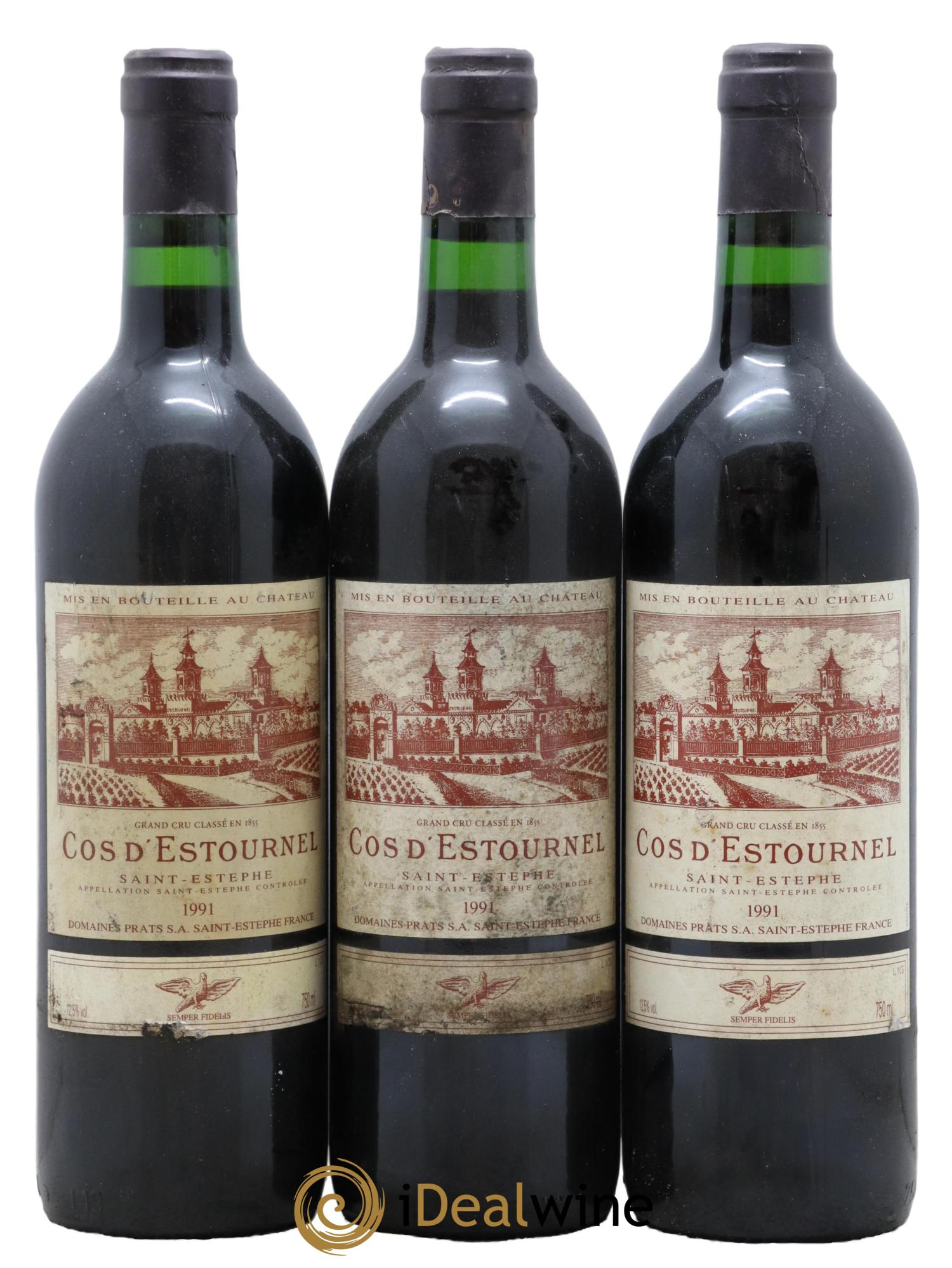 Cos d'Estournel 2ème Grand Cru Classé  1991 - Lot de 3 bouteilles - 0