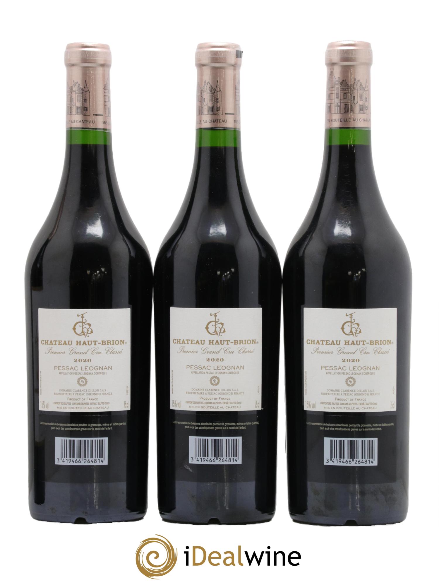 Château Haut Brion 1er Grand Cru Classé  2020 - Lot de 3 bouteilles - 1