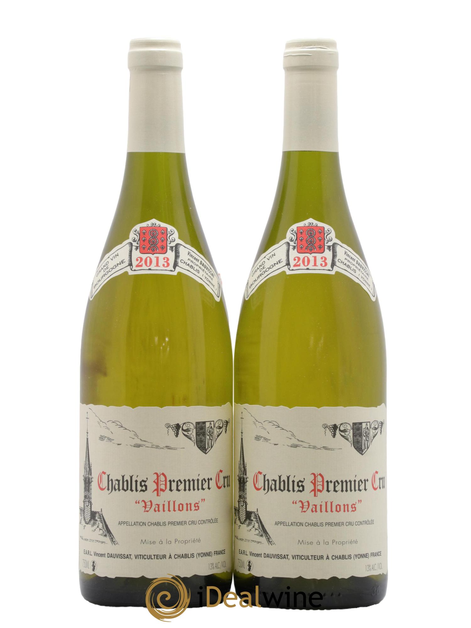 Chablis 1er Cru Vaillons Vincent Dauvissat (Domaine) 2013 - Lotto di 2 bottiglie - 0