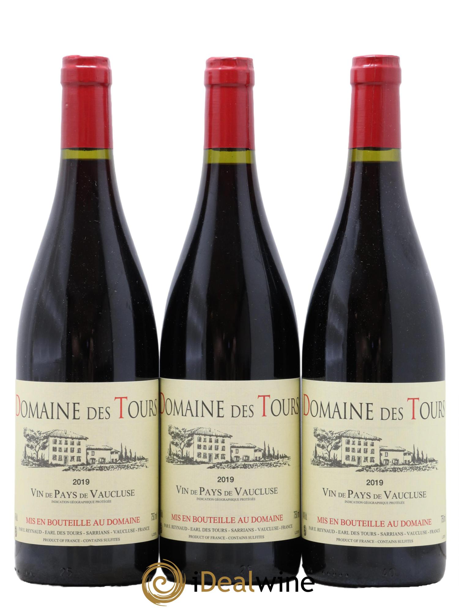 IGP Vaucluse (Vin de Pays de Vaucluse) Domaine des Tours Emmanuel Reynaud 2019 - Lot de 3 bouteilles - 0