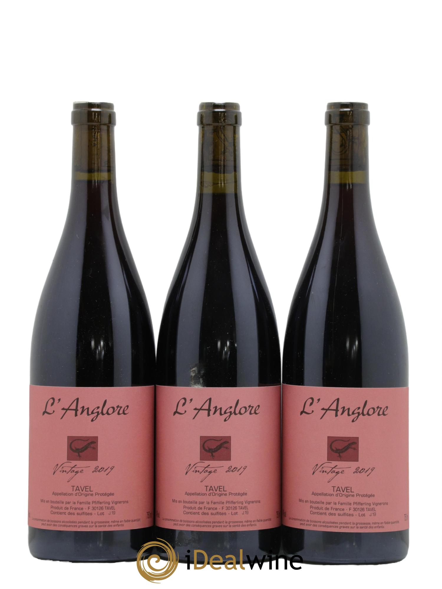 Tavel Vintage L'Anglore  2019 - Lot de 3 bouteilles - 0