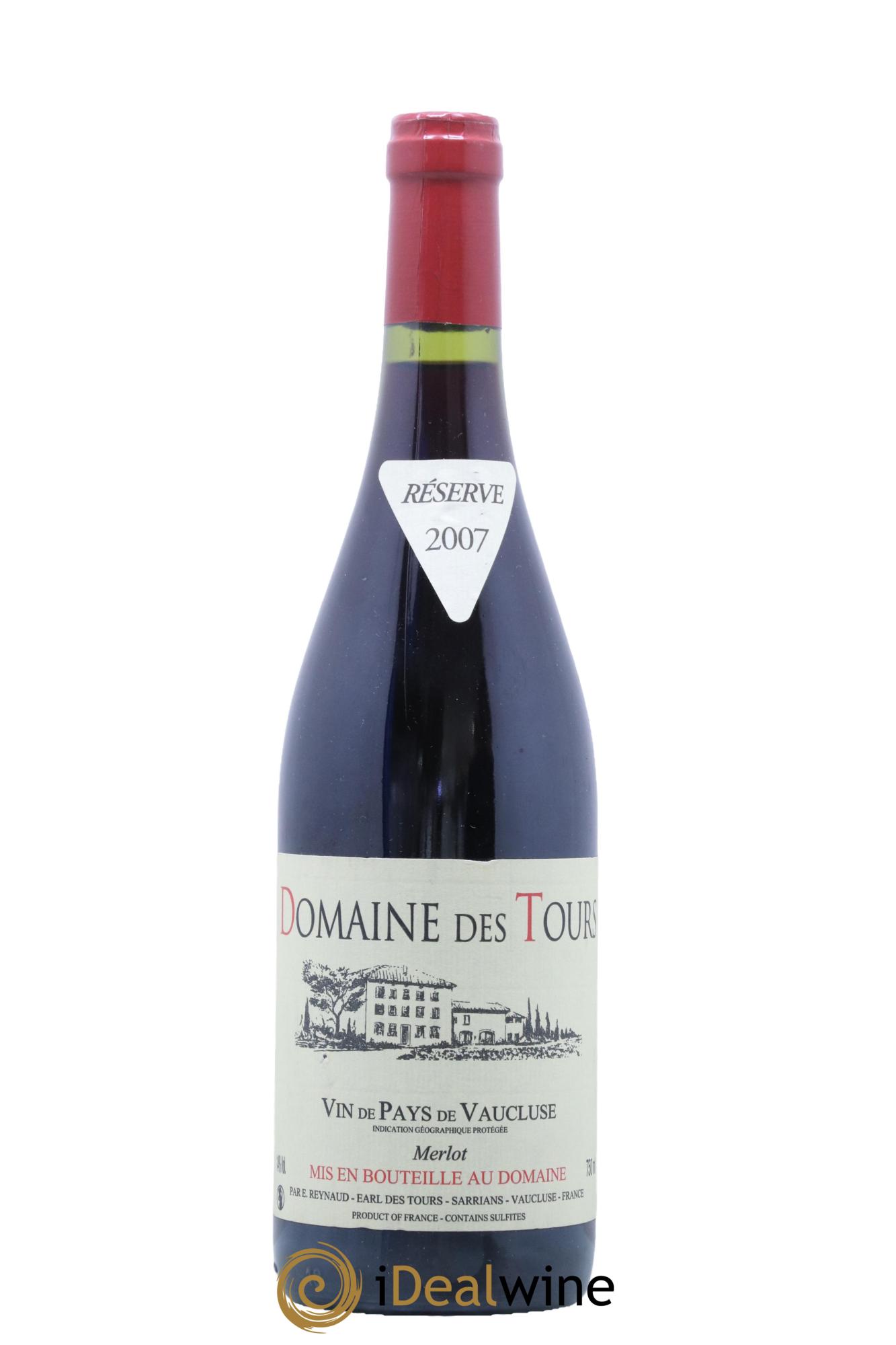 IGP Pays du Vaucluse (Vin de Pays du Vaucluse) Domaine des Tours Merlot Emmanuel Reynaud 2007 - Posten von 1 Flasche - 0