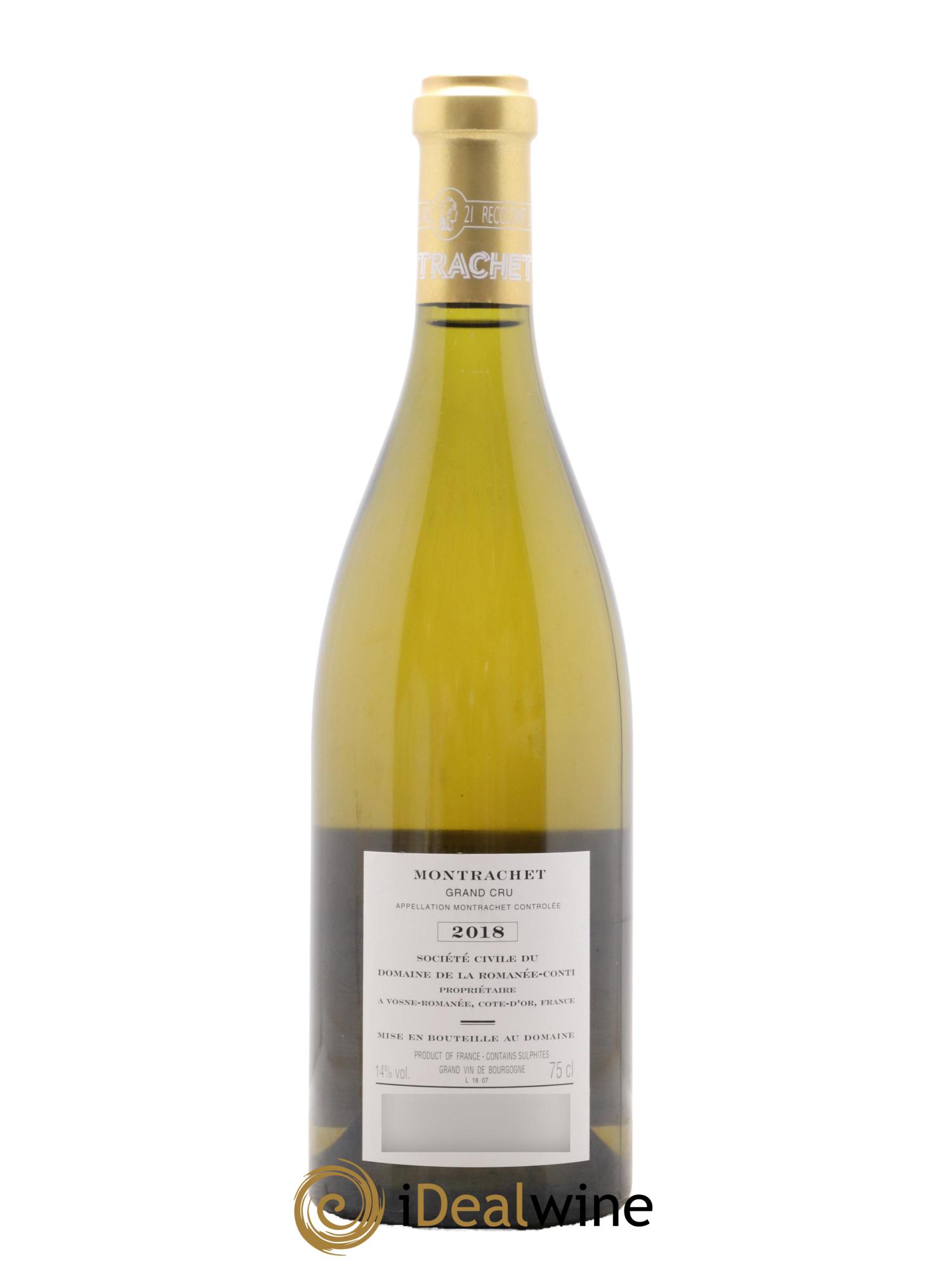 Montrachet Grand Cru Domaine de la Romanée-Conti  2018 - Lot de 1 bouteille - 1