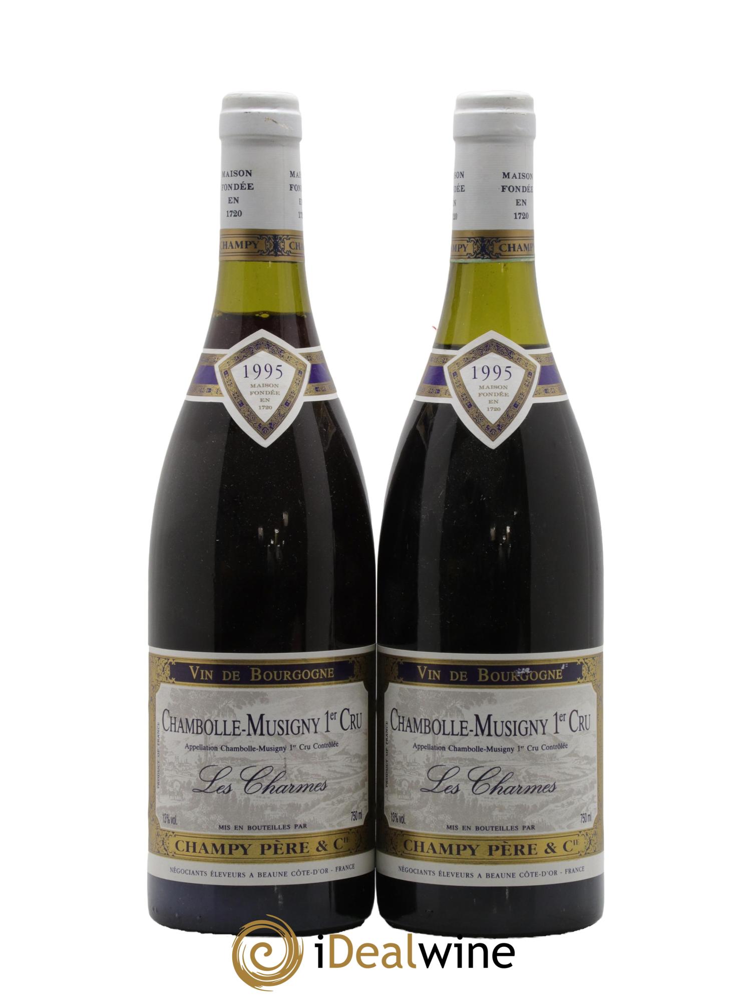 Chambolle-Musigny 1er Cru Les Charmes Maison Champy 1995 - Lot de 2 bouteilles - 0