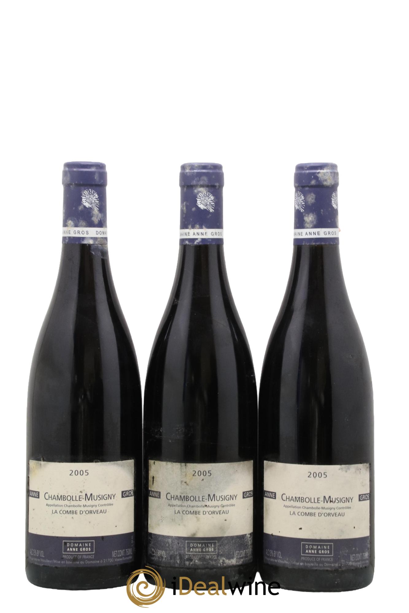 Chambolle-Musigny La Combe d'Orveau Anne Gros 2005 - Lot of 3 bottles - 0