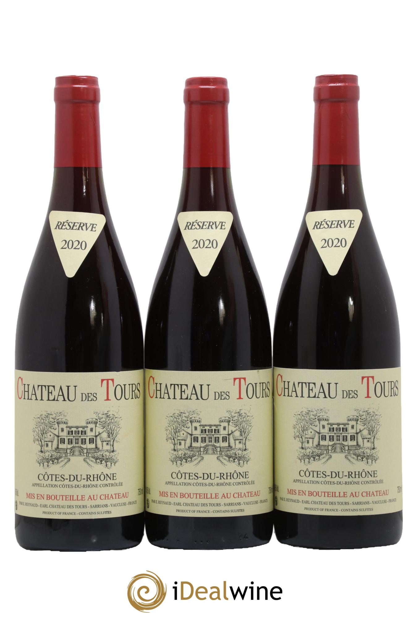 Côtes du Rhône Château des Tours Emmanuel Reynaud  2020 - Lot of 3 bottles - 0