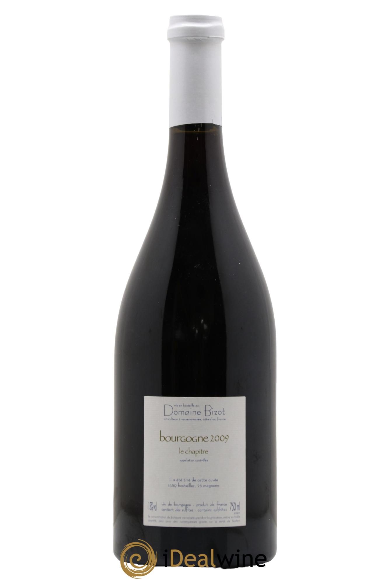 Bourgogne Le Chapitre Bizot (Domaine) 2009 - Posten von 1 Flasche - 1