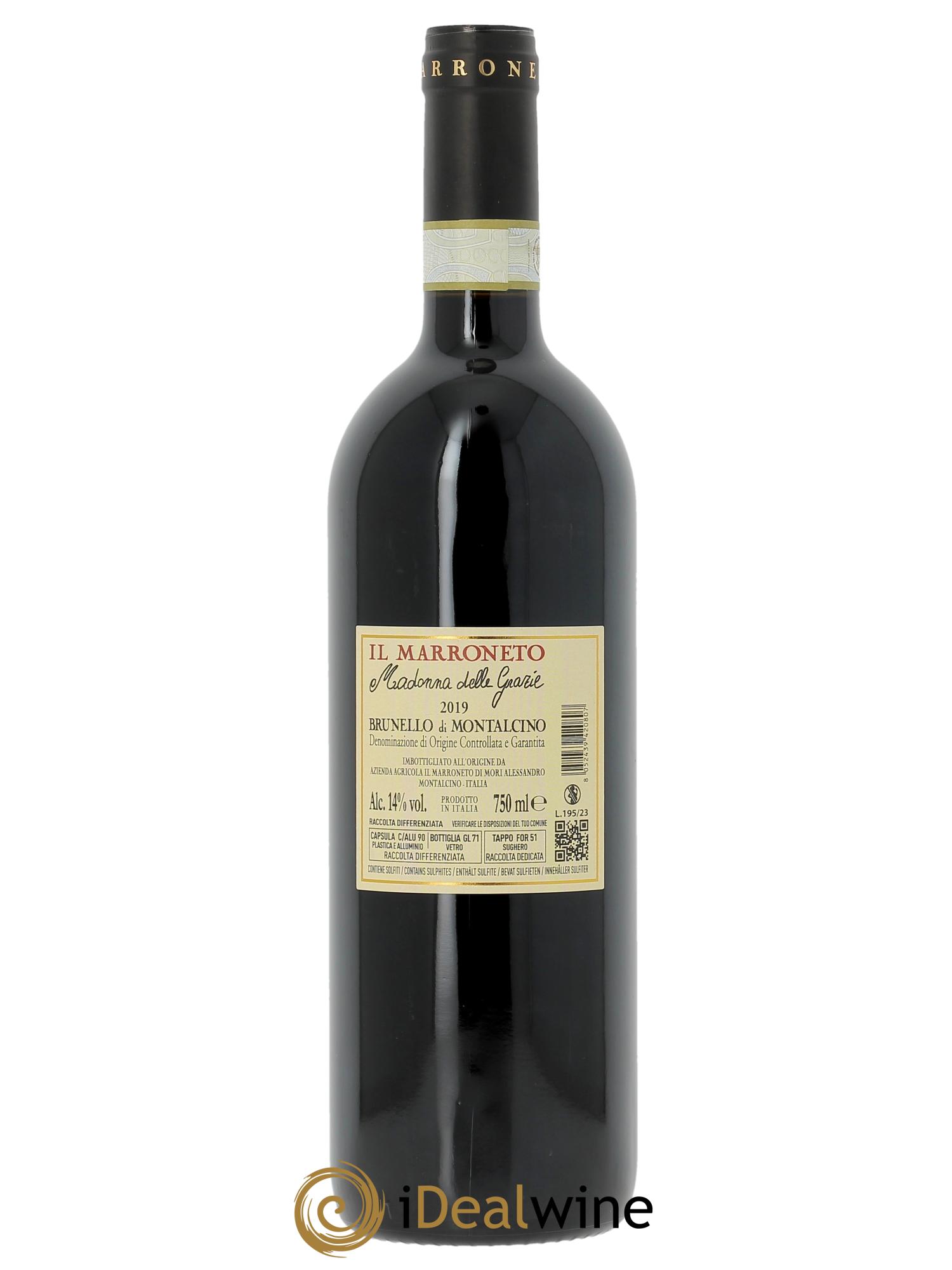 Brunello DOCG di Montalcino DOCG Madonna delle Grazie Il Marroneto (Cassetta in legno a partire da 3 bt) 2019 - Lotto di 1 bottiglia - 1