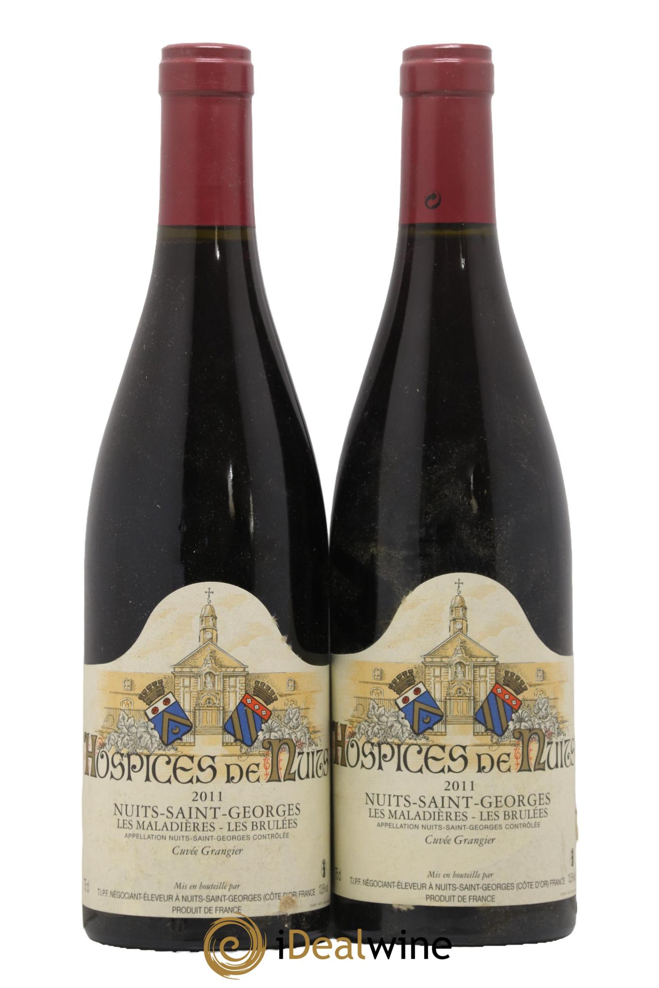 Nuits Saint-Georges Les Maladières Les Brûlées Cuvée Garnier Hospices de Nuits 2011 - Lot of 2 bottles - 0