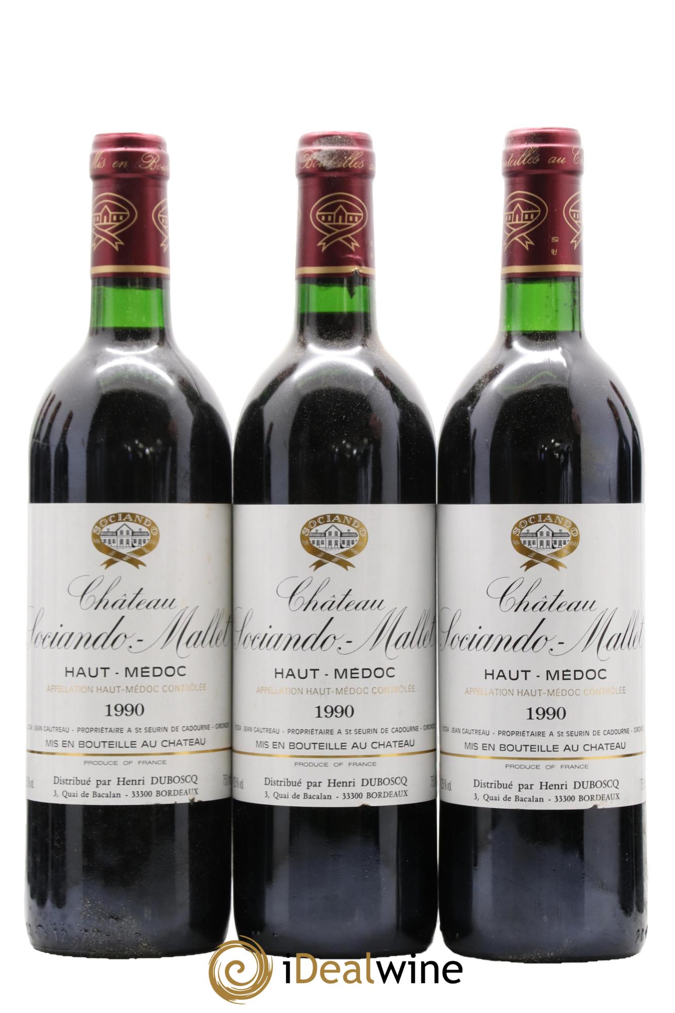 Château Sociando Mallet 1990 - Posten von 12 Flaschen - 2