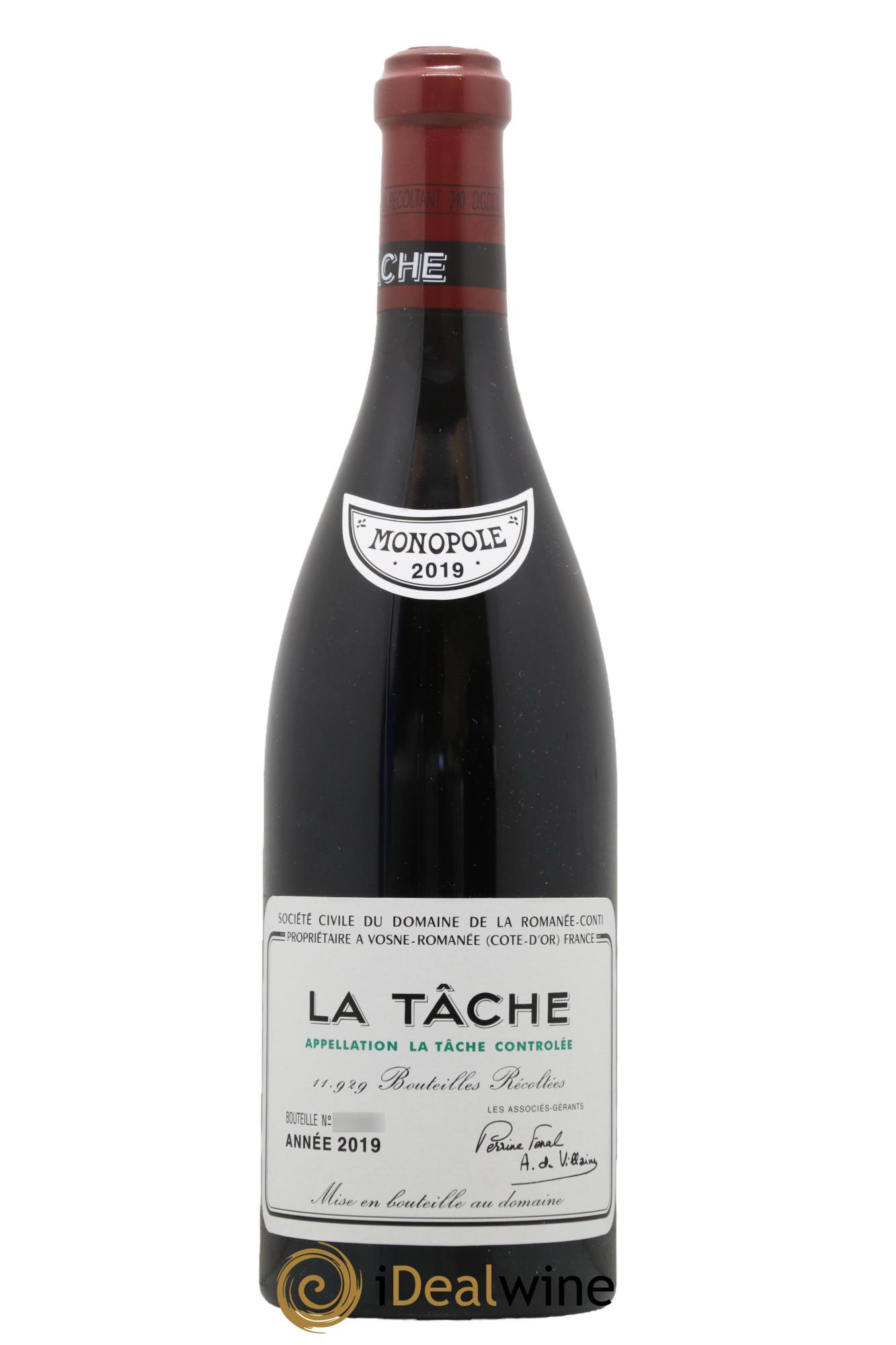 La Tâche Grand Cru Domaine de la Romanée-Conti 2019 - Lot de 1 bouteille - 0