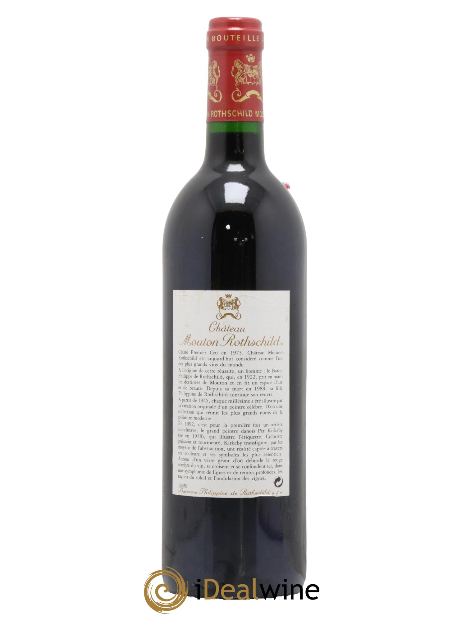 Château Mouton Rothschild 1er Grand Cru Classé  1992 - Lotto di 1 bottiglia - 1