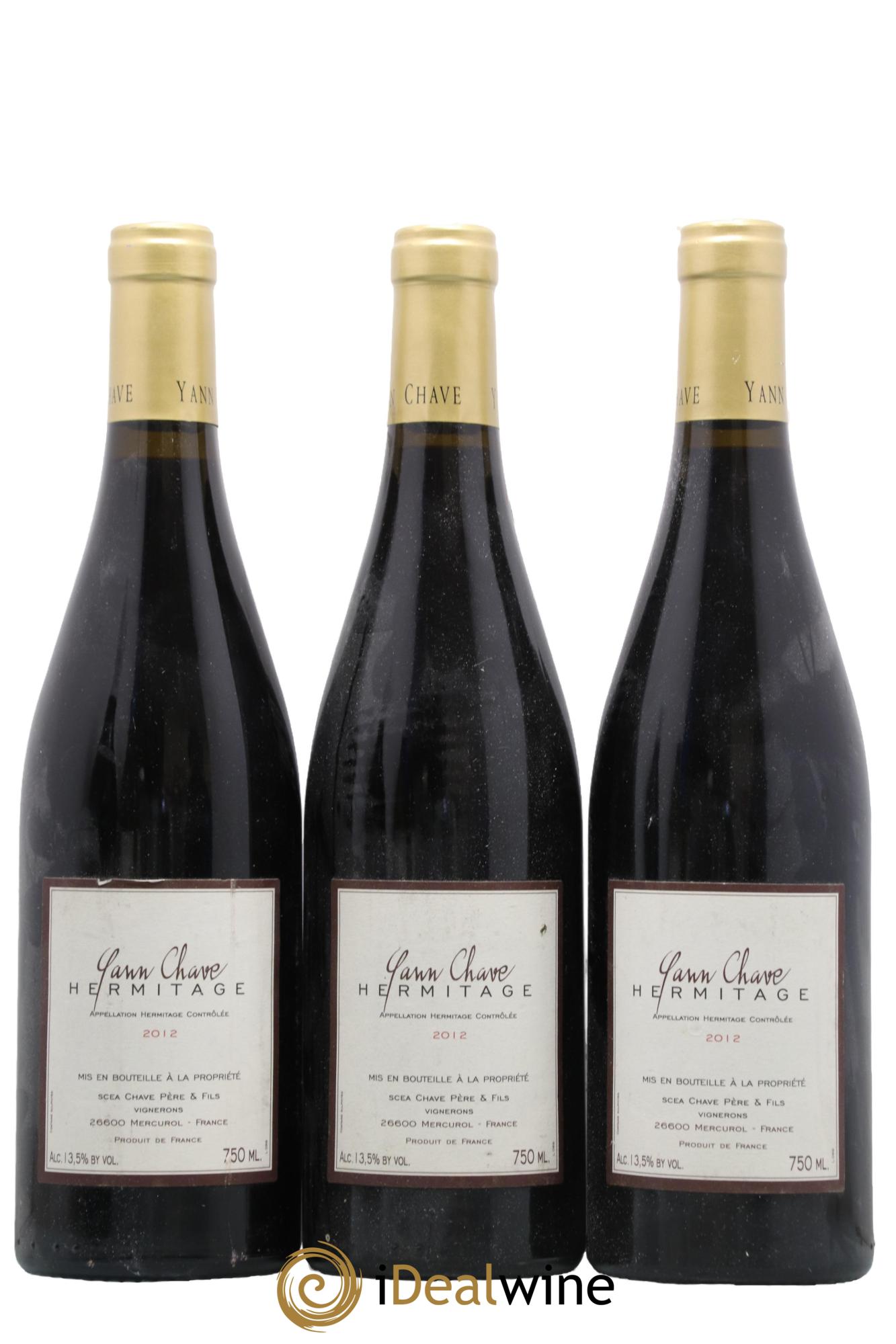 Hermitage Yann Chave 2012 - Lot de 3 bouteilles - 0