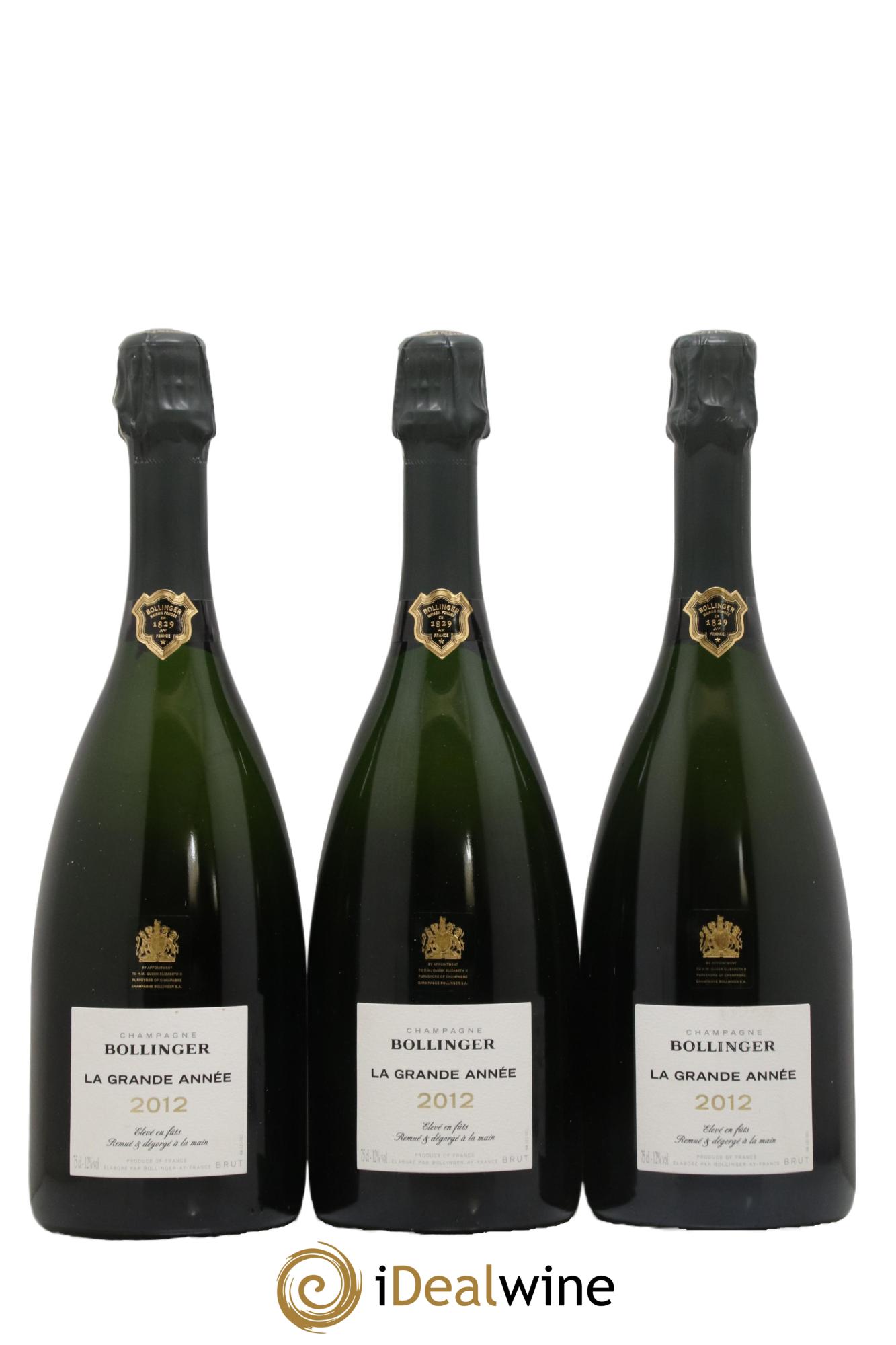 Grande Année Bollinger 2012 - Lot de 3 bouteilles - 0