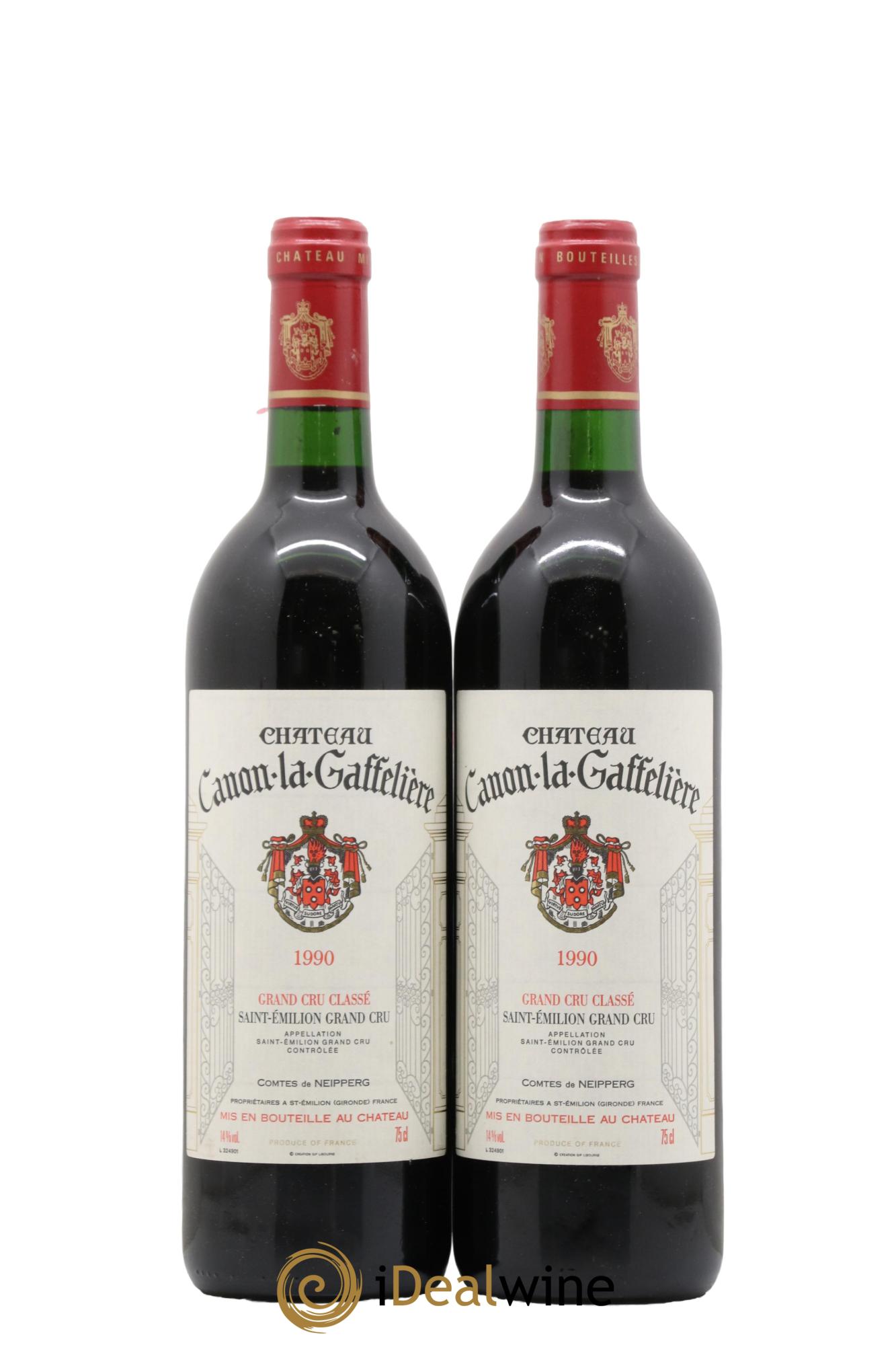 Château Canon la Gaffelière 1er Grand Cru Classé B 1990 - Lotto di 2 bottiglie - 0