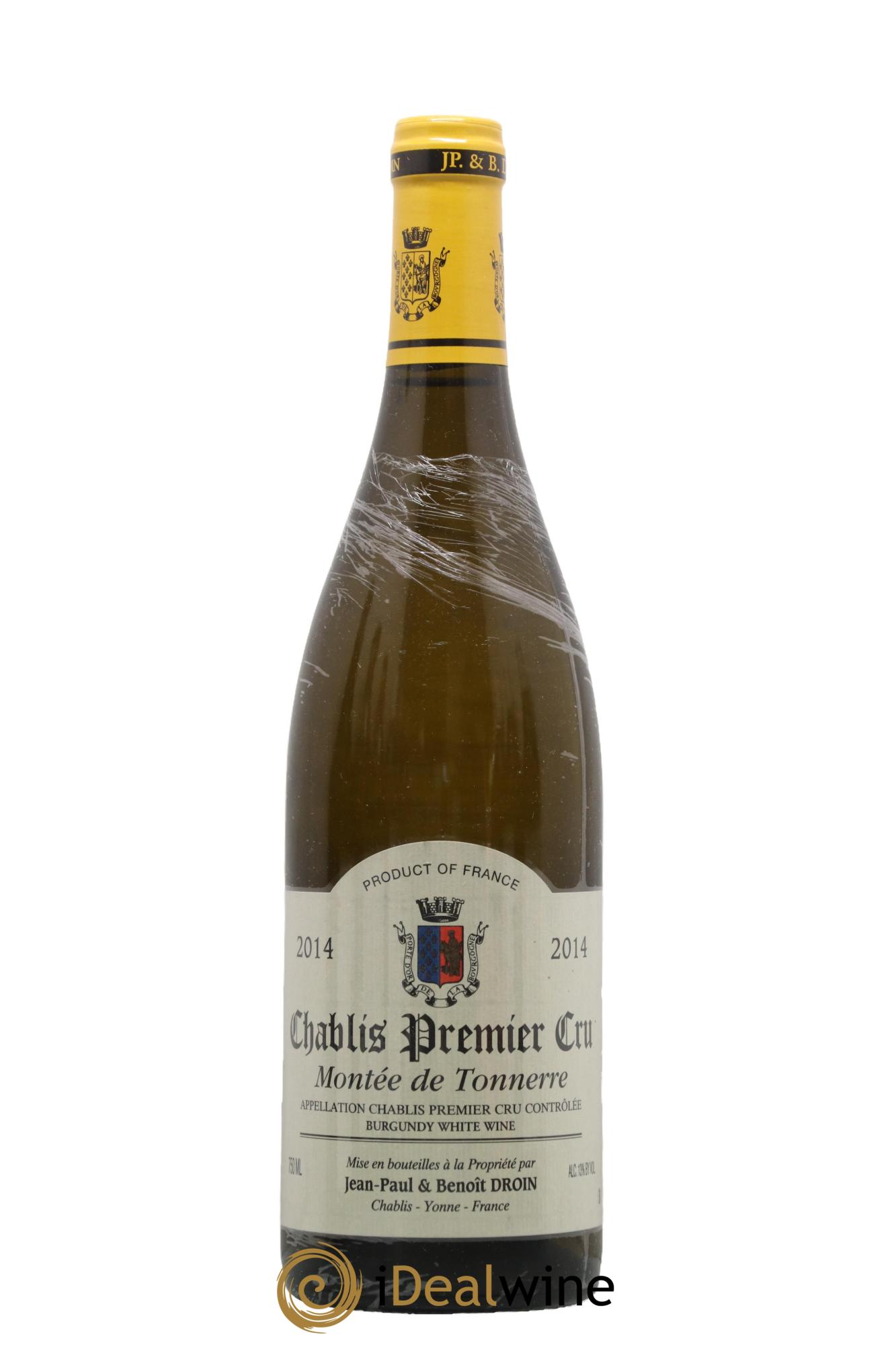 Chablis 1er Cru Montée de Tonnerre Jean-Paul & Benoît Droin (Domaine) 2014 - Lot de 1 bouteille - 0