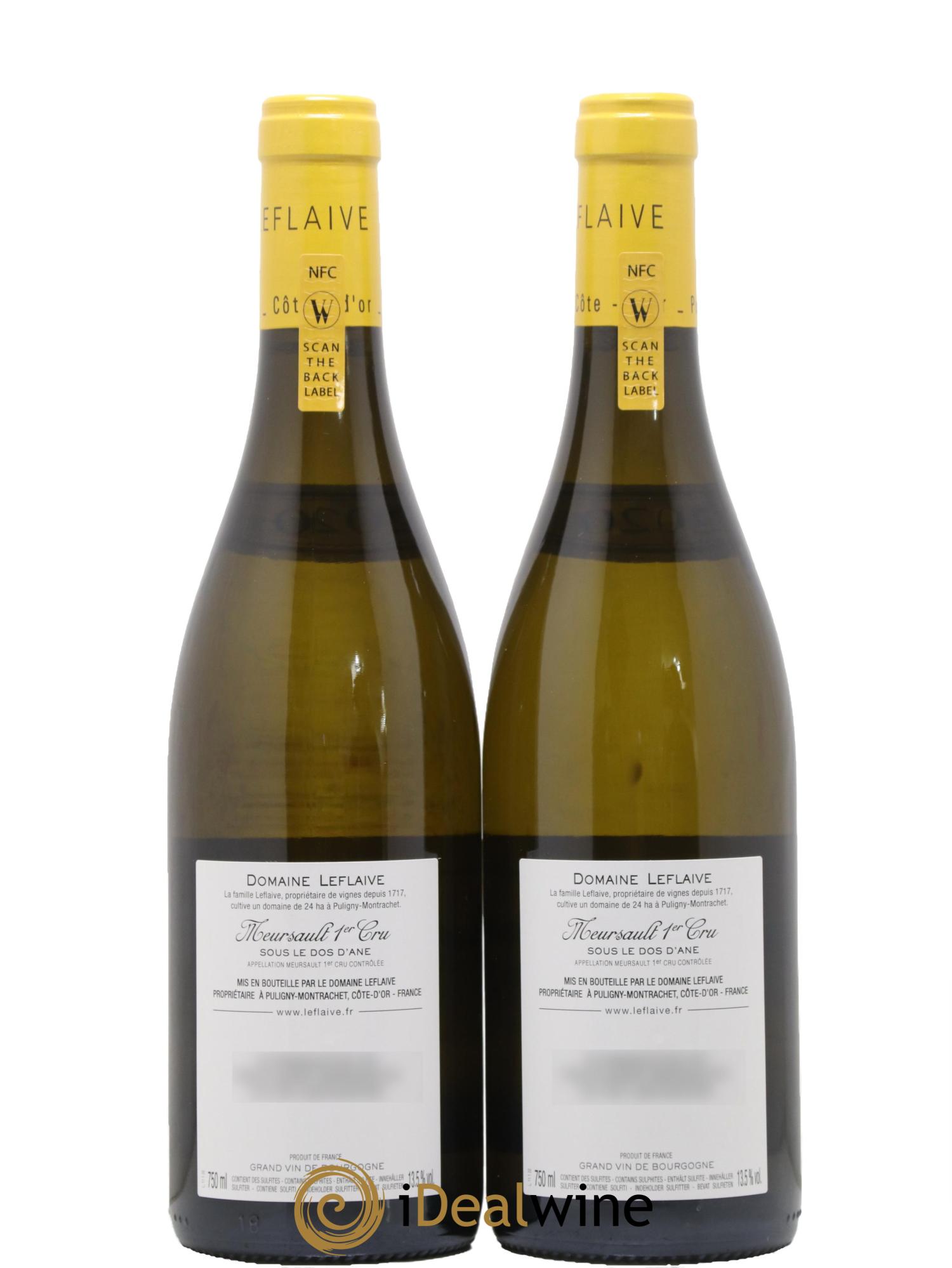 Meursault 1er Cru Sous le Dos d'Ane Leflaive (Domaine) 2020 - Lot of 2 bottles - 1