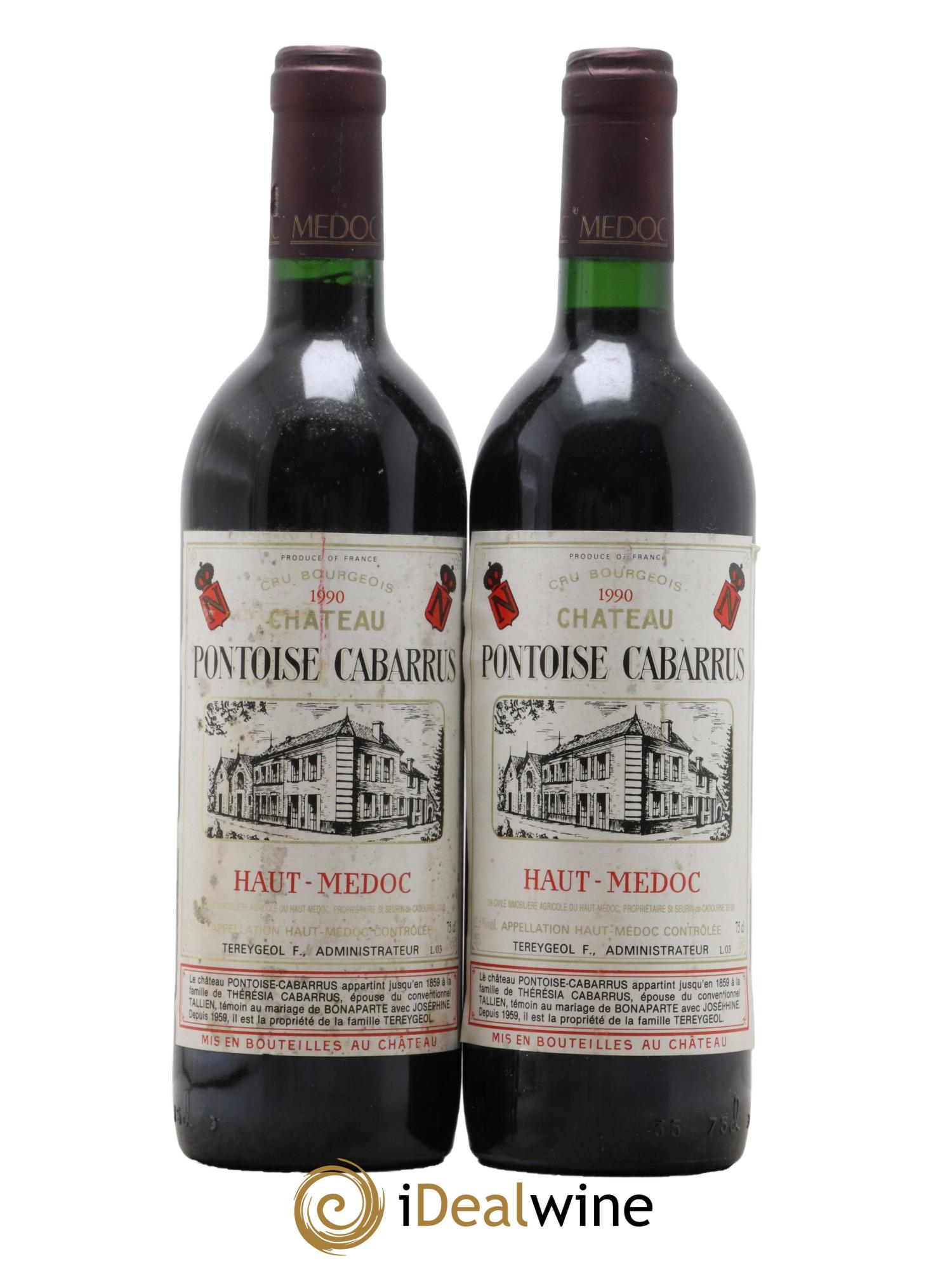 Château Pontoise Cabarrus Cru Bourgeois 1990 - Lotto di 2 bottiglie - 0