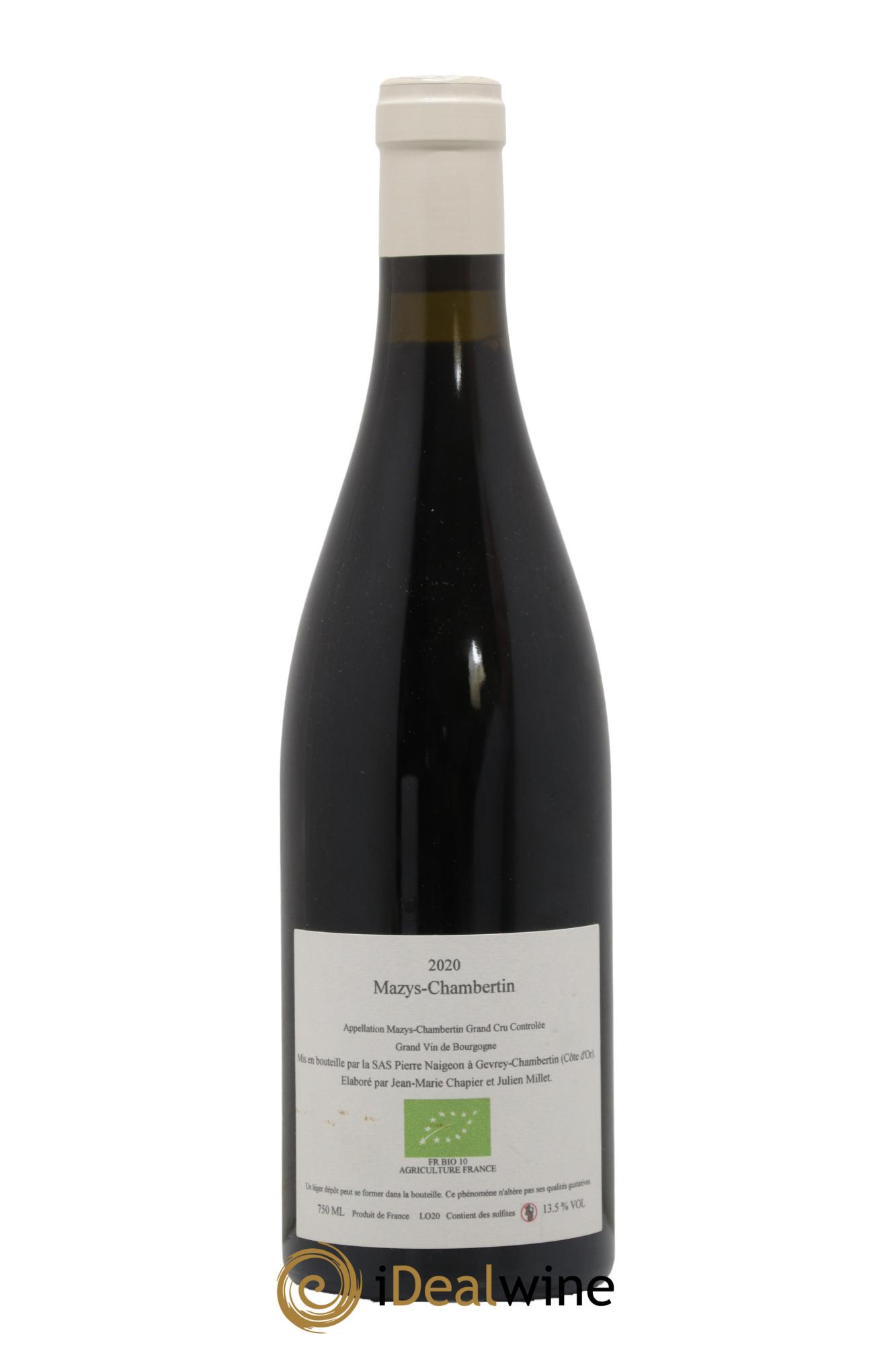 Mazis-Chambertin Grand Cru Les Mazys Hauts Domaine Pierre Naigeon 2020 - Lot de 1 bouteille - 1