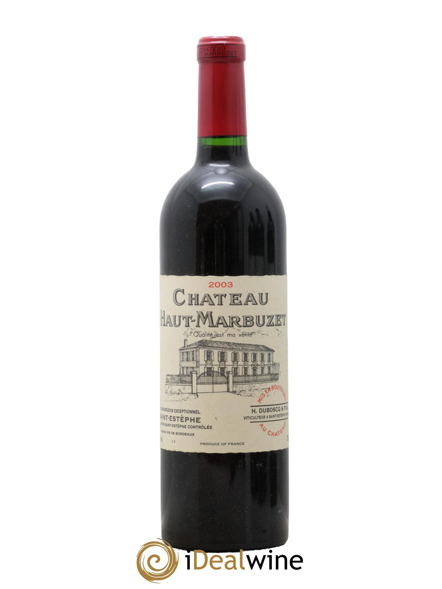 Château Haut Marbuzet 2003 - Lot de 1 bouteille - 0