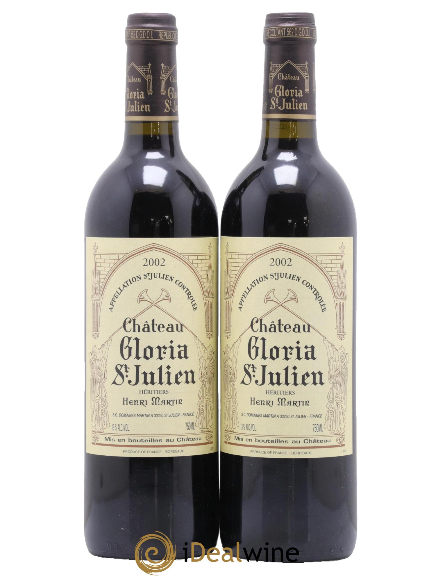 Château Gloria 2002 - Lot de 2 bouteilles - 0